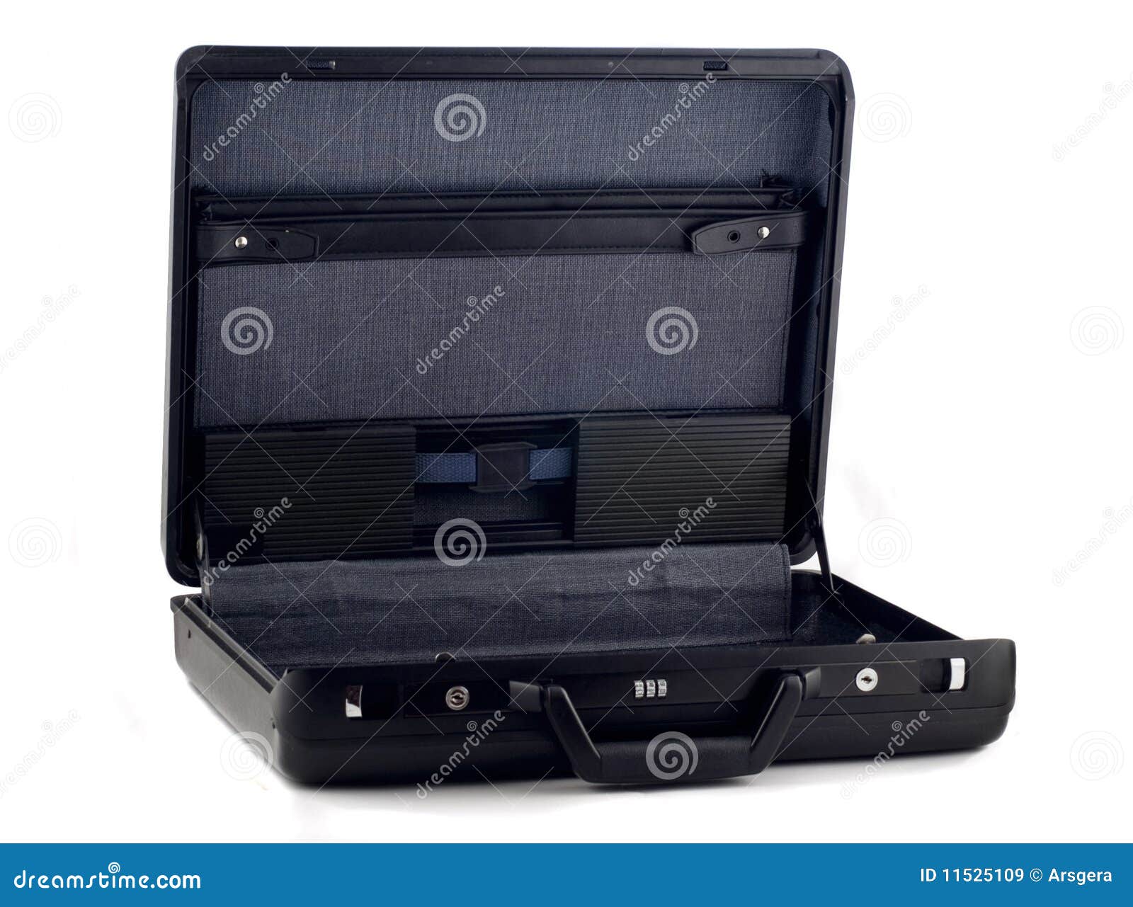 Opened Black Briefcase for Documents Stock Image Image of case