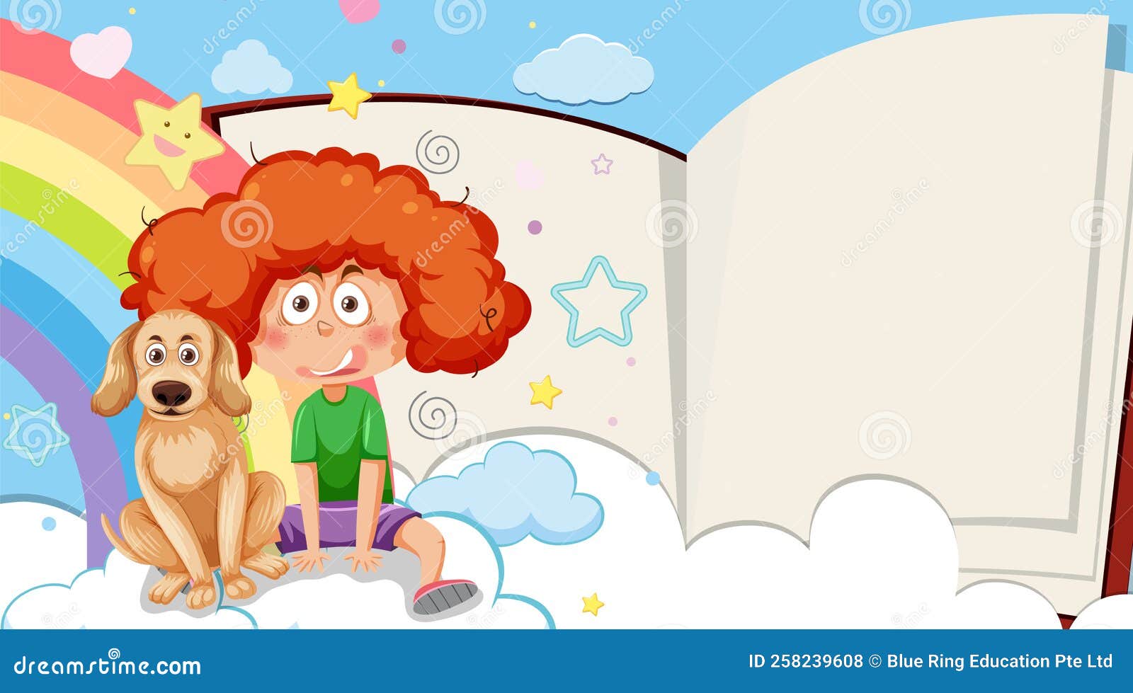 Opened Book with Blank Page Template Stock Vector - Illustration of ...