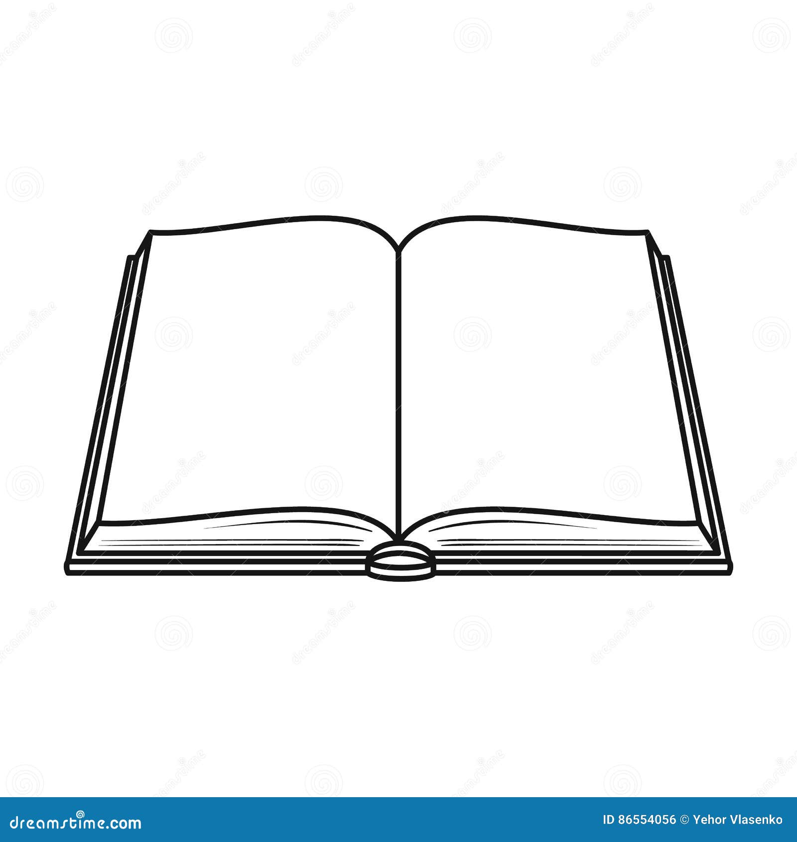 opened book icon in outline style  on white background. books  stock  .