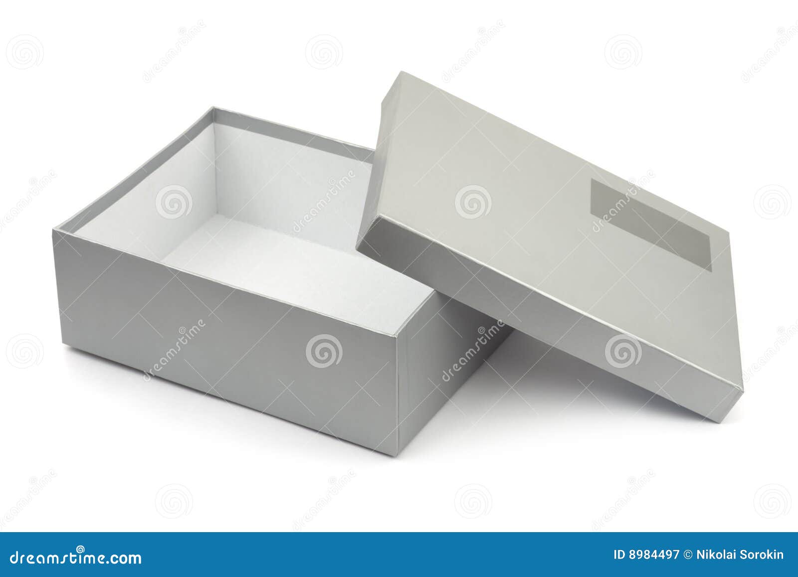 Opened Box with Blank Label Stock Image Image of office, isolated
