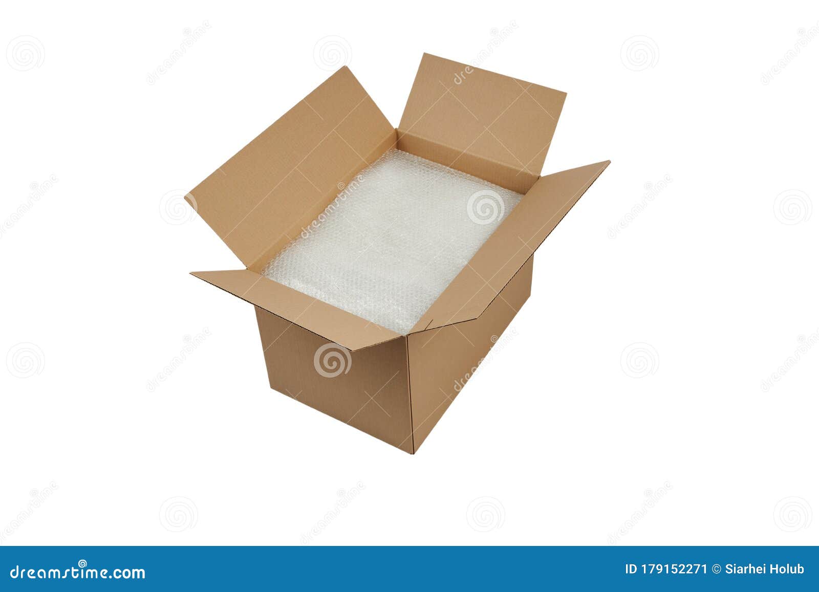 Cardboard carton filled with polystyrene foam chips Stock Photo by  ©willeecole 24136457