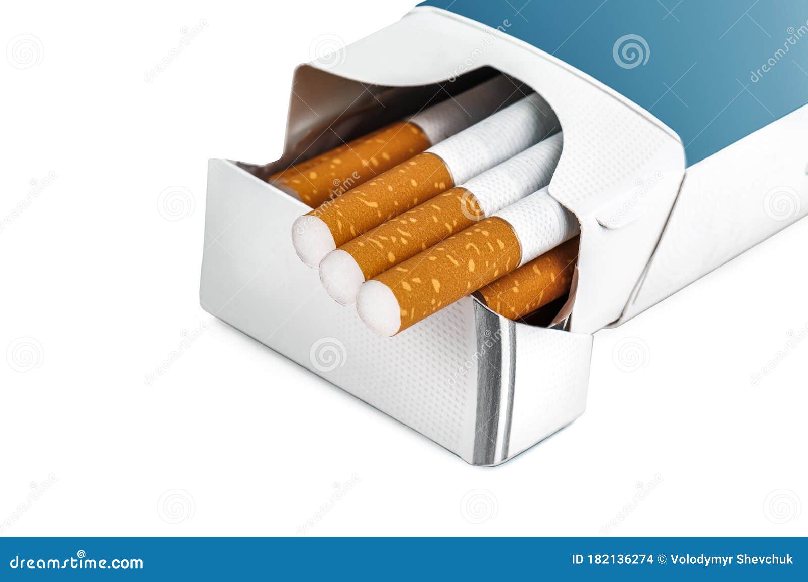 Opened Cigarette Packaging on White Stock Photo Image of carton, full
