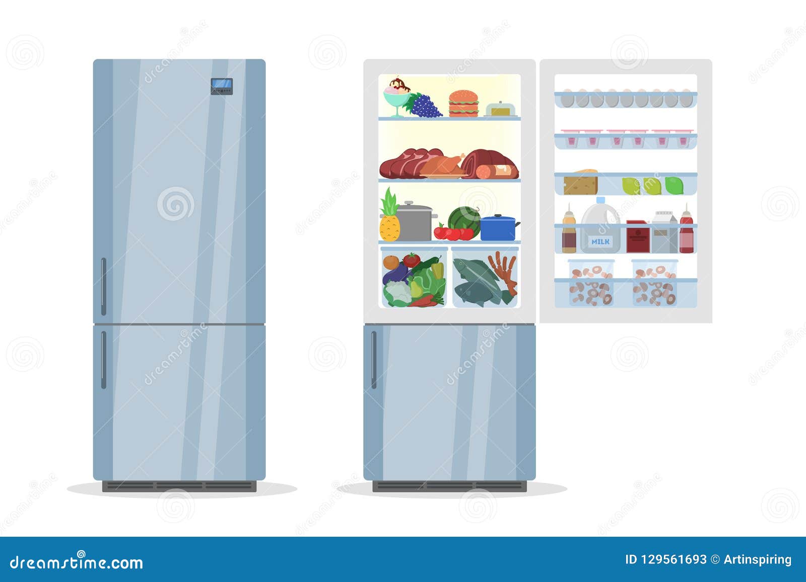 Закрытый холодильник рисунок
