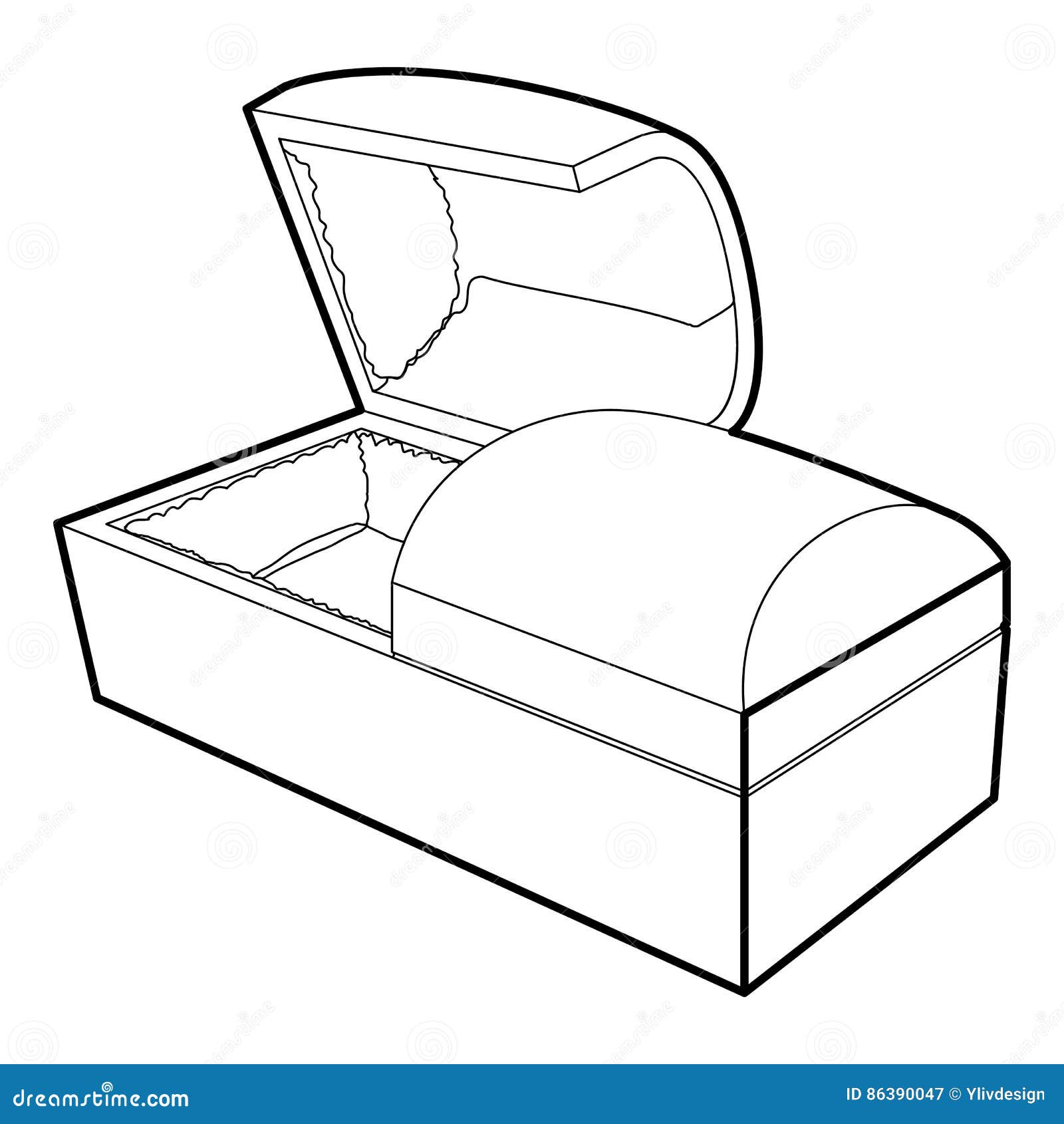 Opened Coffin Icon, Outline Style Stock Vector - Illustration of cross