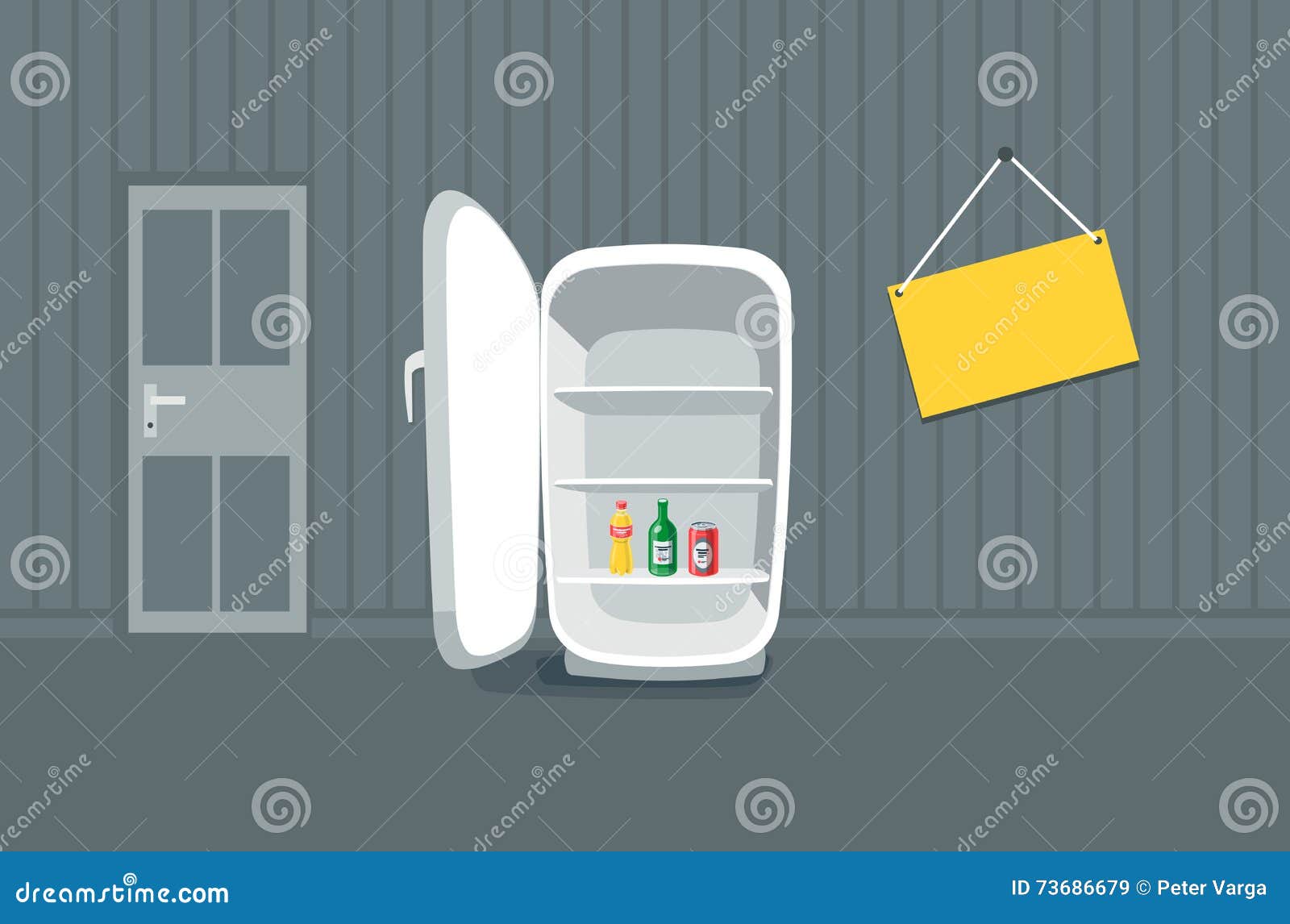 Холодильник мультяшный пустой