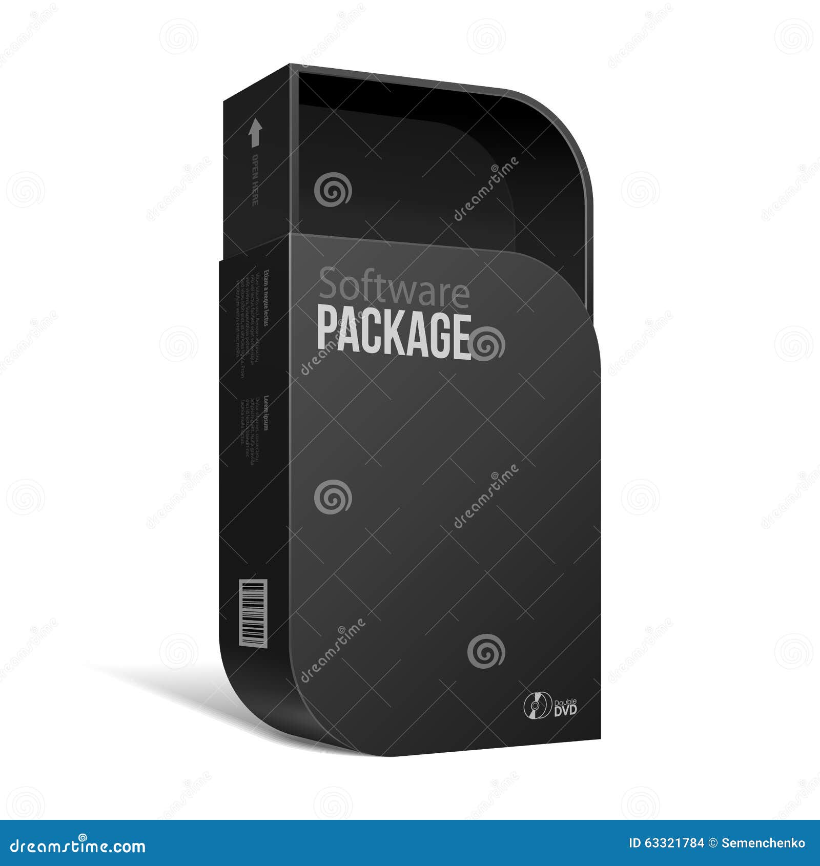 Download Opened Modern Black Software Package Box With Rounded ...