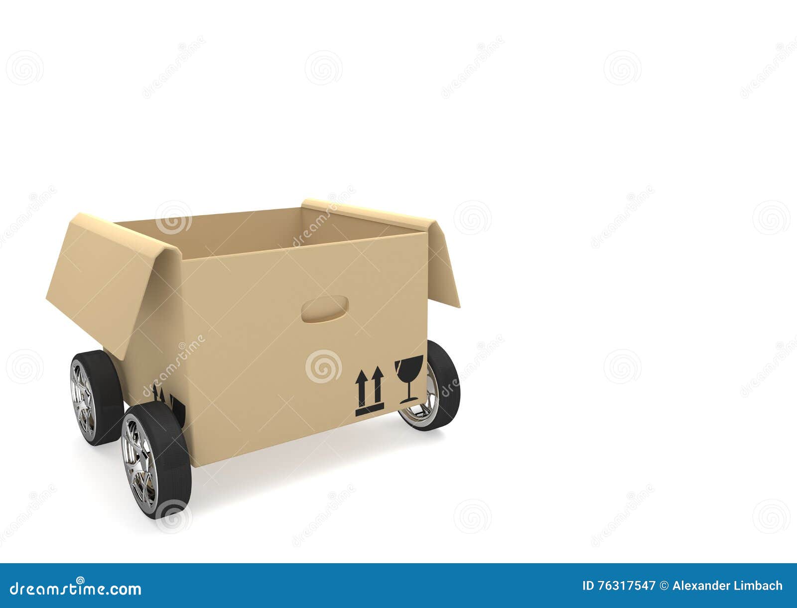 Opened Moving Box Wheels stock illustration. Illustration of wheel