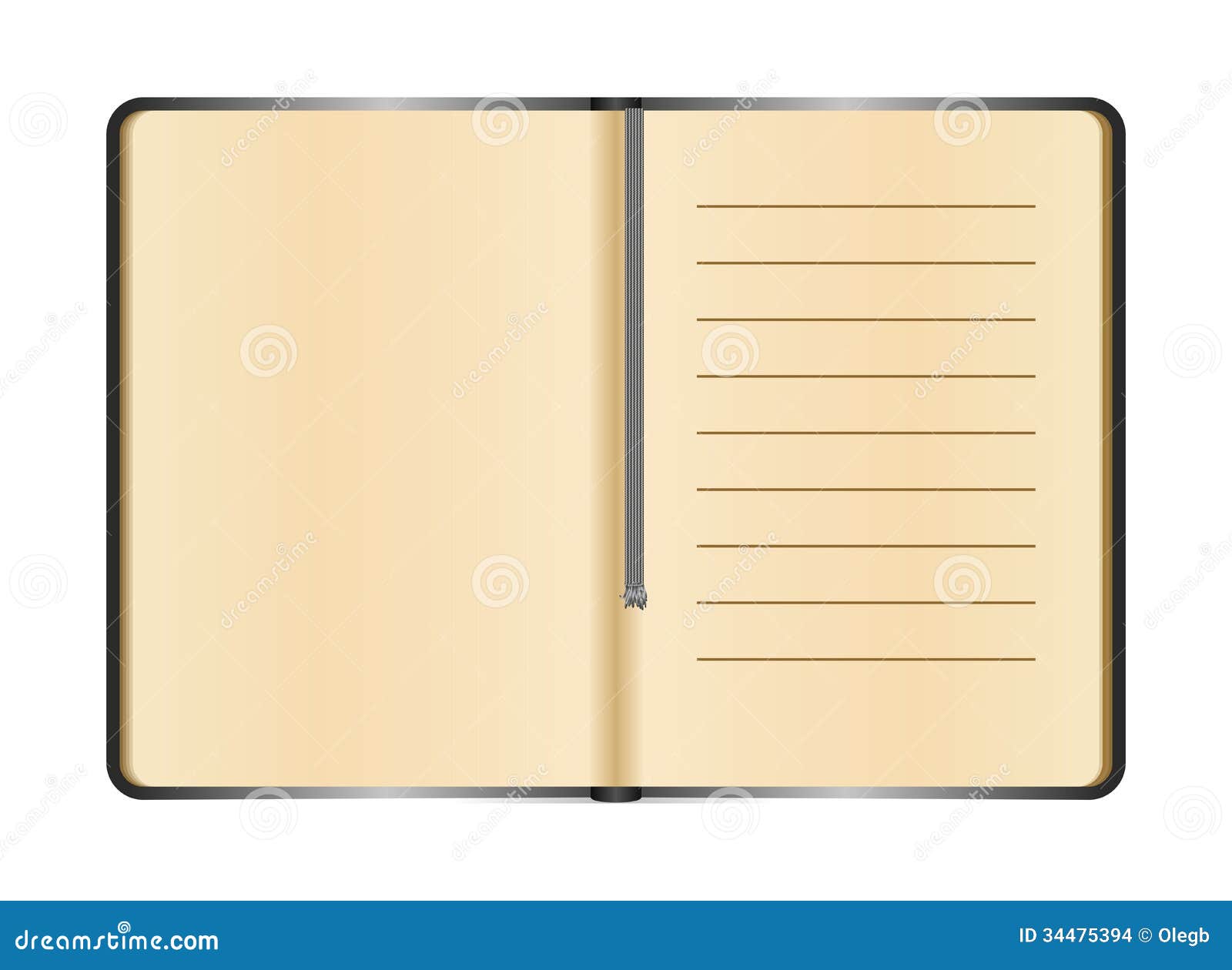 Opened Notepad on White Background Stock Vector Illustration of white
