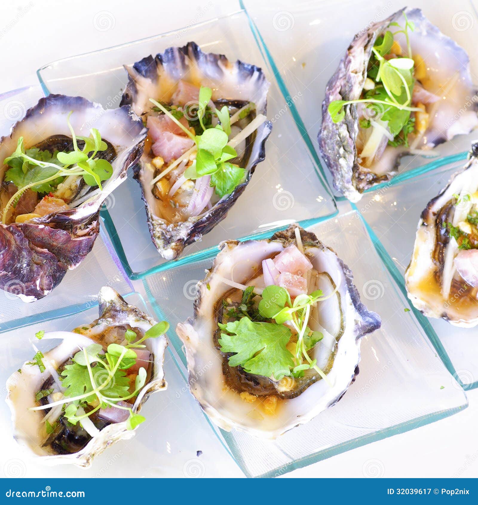 Opened oyster food on dish stock image. Image of glass 32039617
