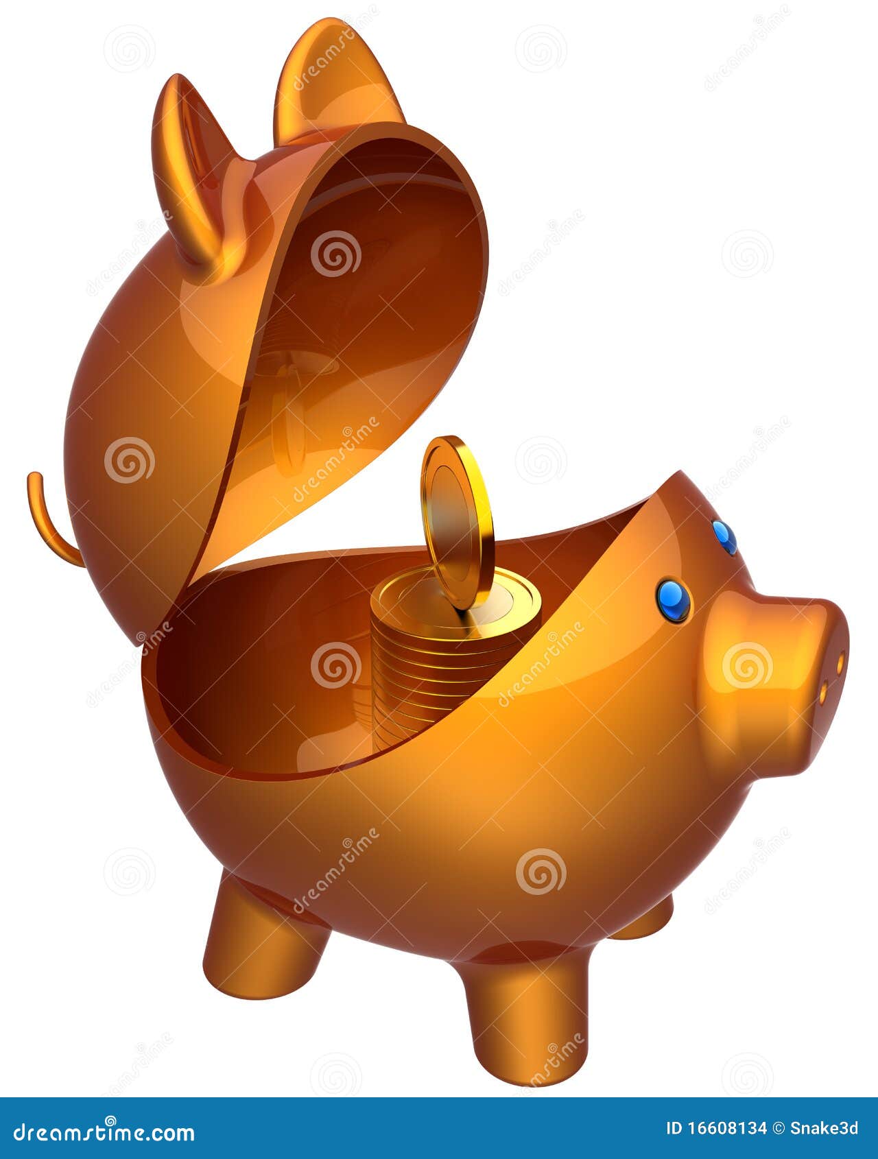 Opened piggy bank (HiRes) stock illustration. Illustration of concepts