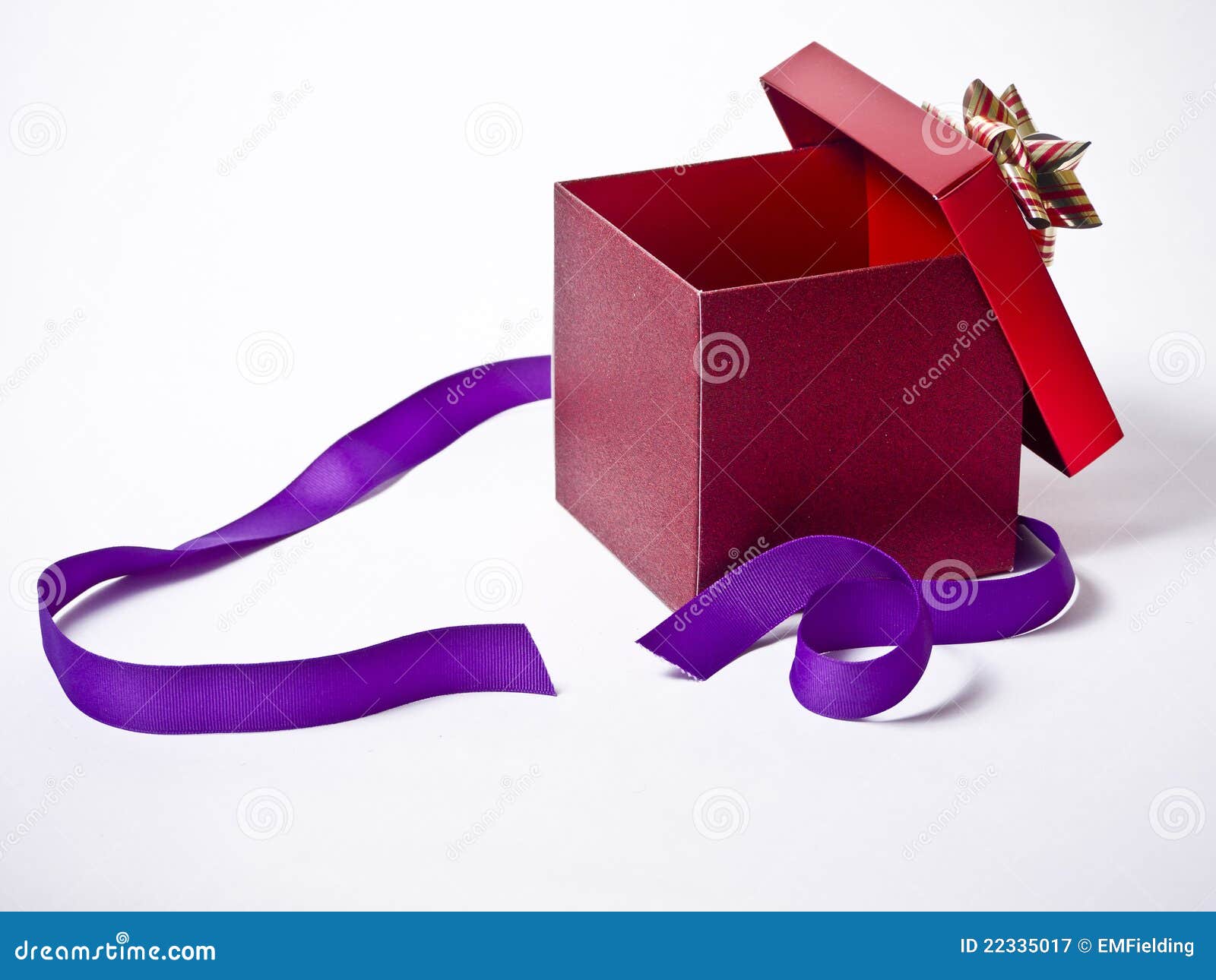 Opened Present With Purple Ribbon Stock Image Image 22335017