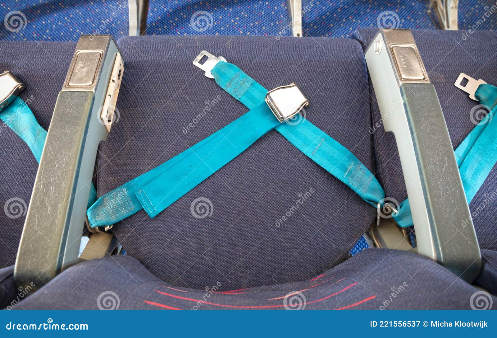 Opened Seat Belt in an Old Airplane with Empty Seat Stock Image Image