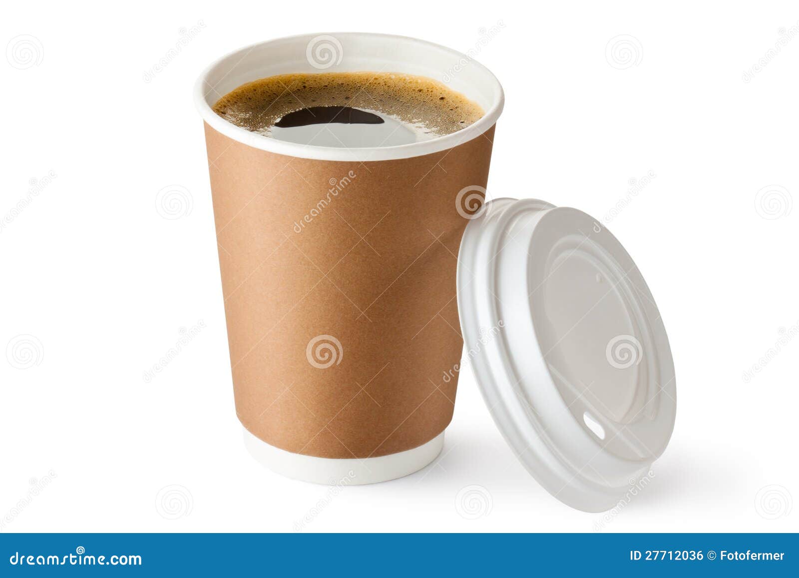 opened take-out coffee in cardboard cup