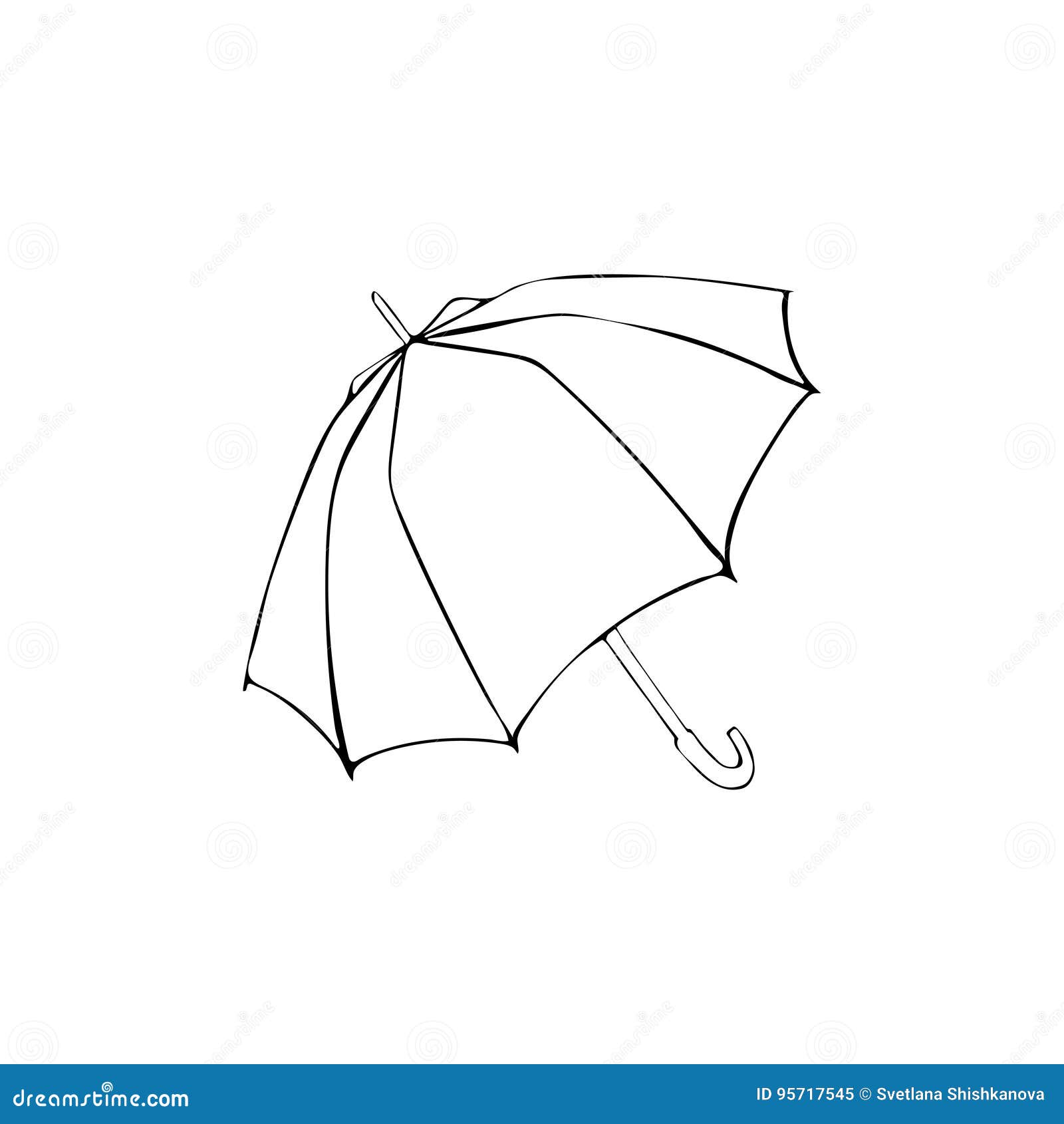 Vector sketch young woman walking umbrella rain - Stock Illustration  [42318099] - PIXTA