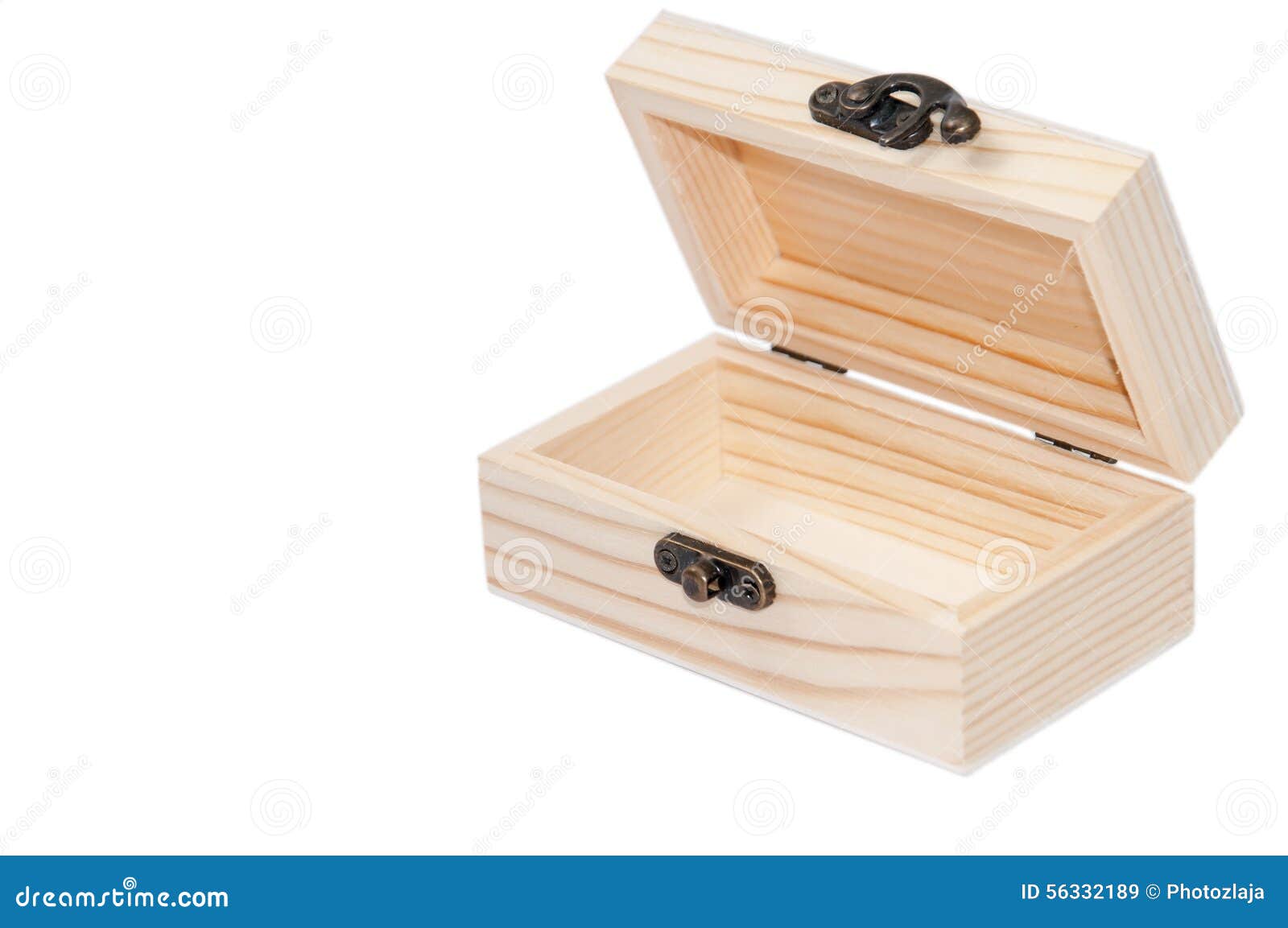 Opened Wooden Chest Gift Box Over White Stock Image Image of ancient