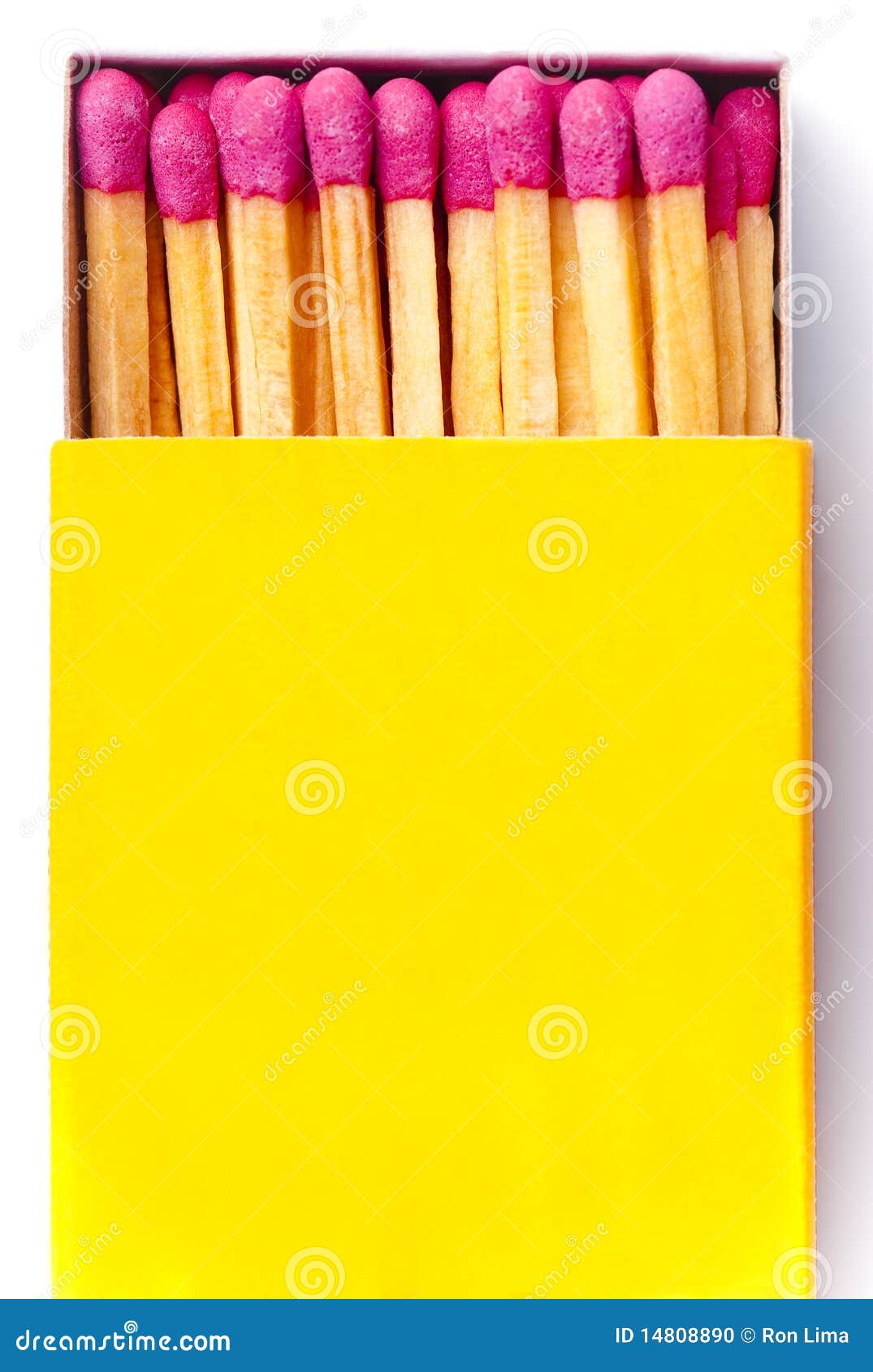 Opened yellow matchbox stock photo. Image of light, pink 14808890