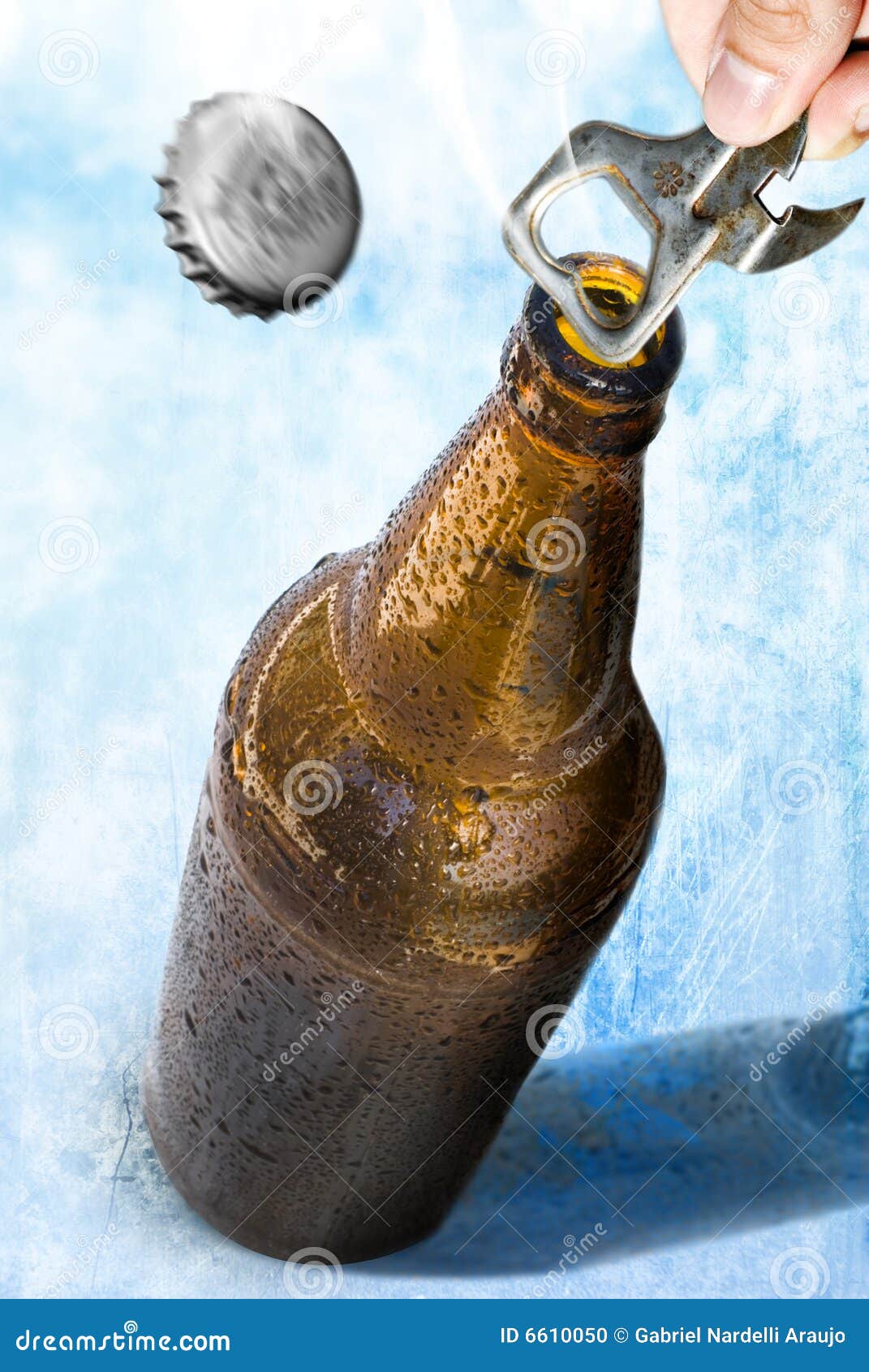 Opening beer stock photo. Image of drinker, close, barman 6610050