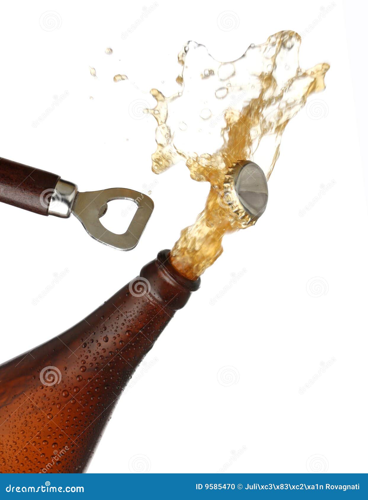 Opening A Bottle Of Cold Beer, Splash Image. Stock Photo ...