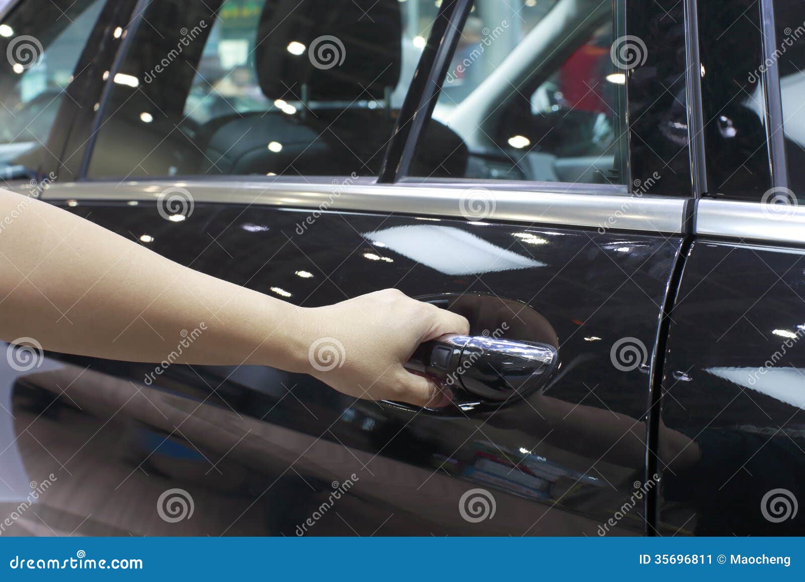 Opening car door stock image. Image of customer, adult 35696811