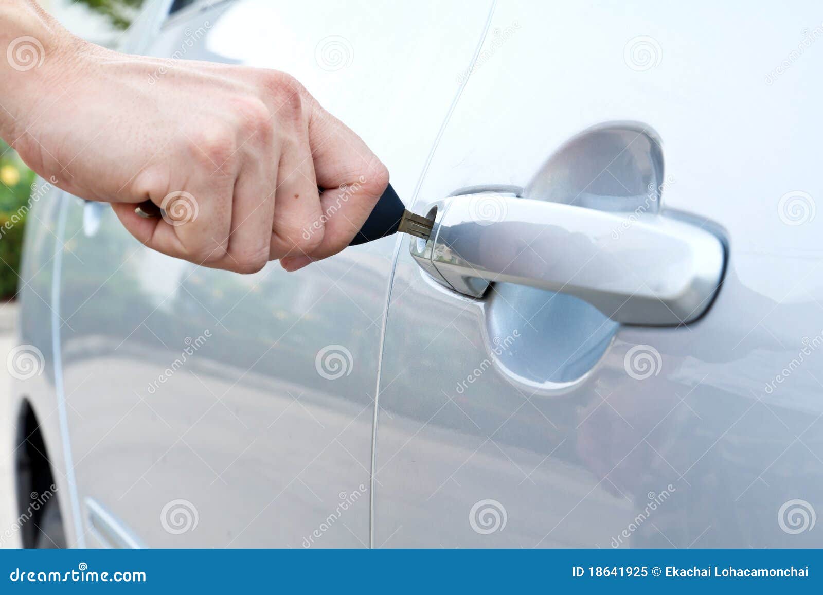Opening a Car Door with a Key Stock Image Image of automobile, person