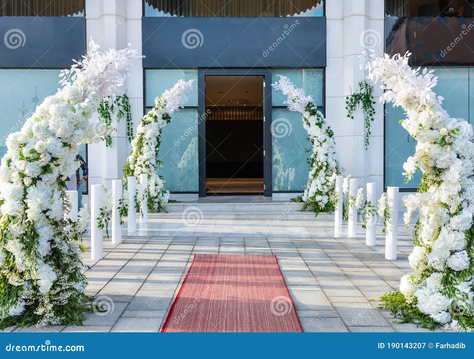 Opening Ceremony of a Store with Red Carpet Stock Image Image of