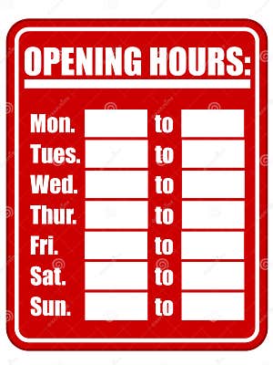 Opening Hours Sign EPS Stock Vector Illustration Of Graphic 15734378