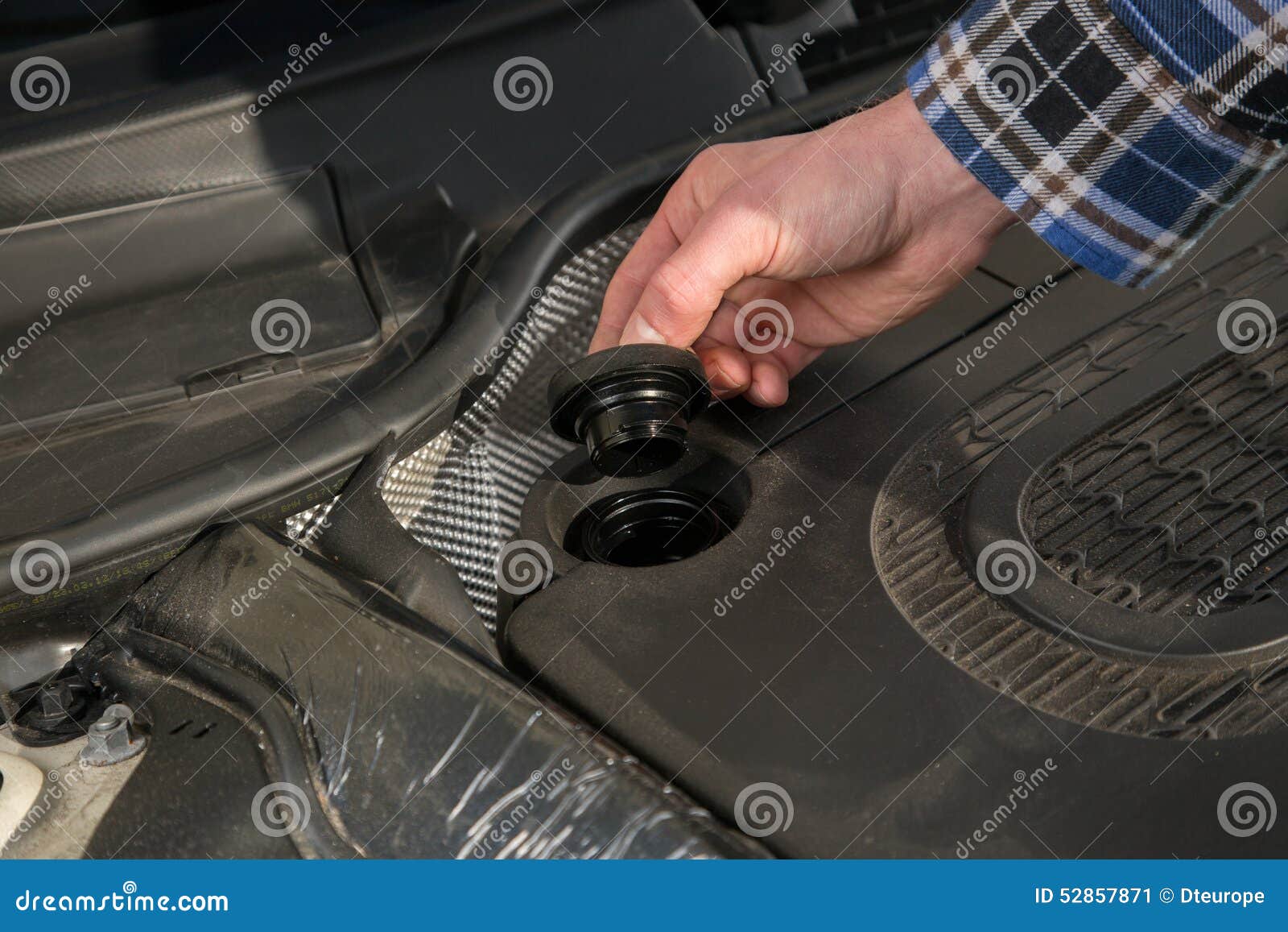Opening the Oil Cap from a Car Engine Stock Image Image of inspection, showing 52857871