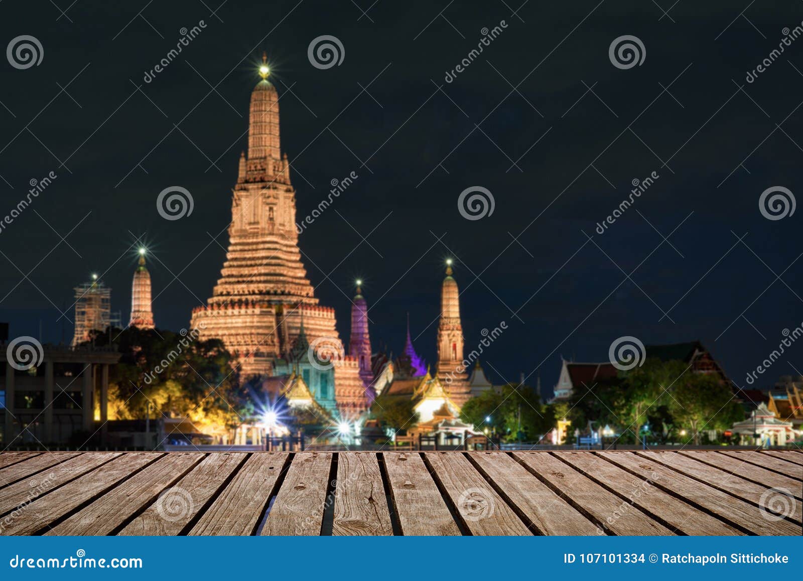 Wood Floors And Views Wat Arun Buddhist Stock Photo Image Of