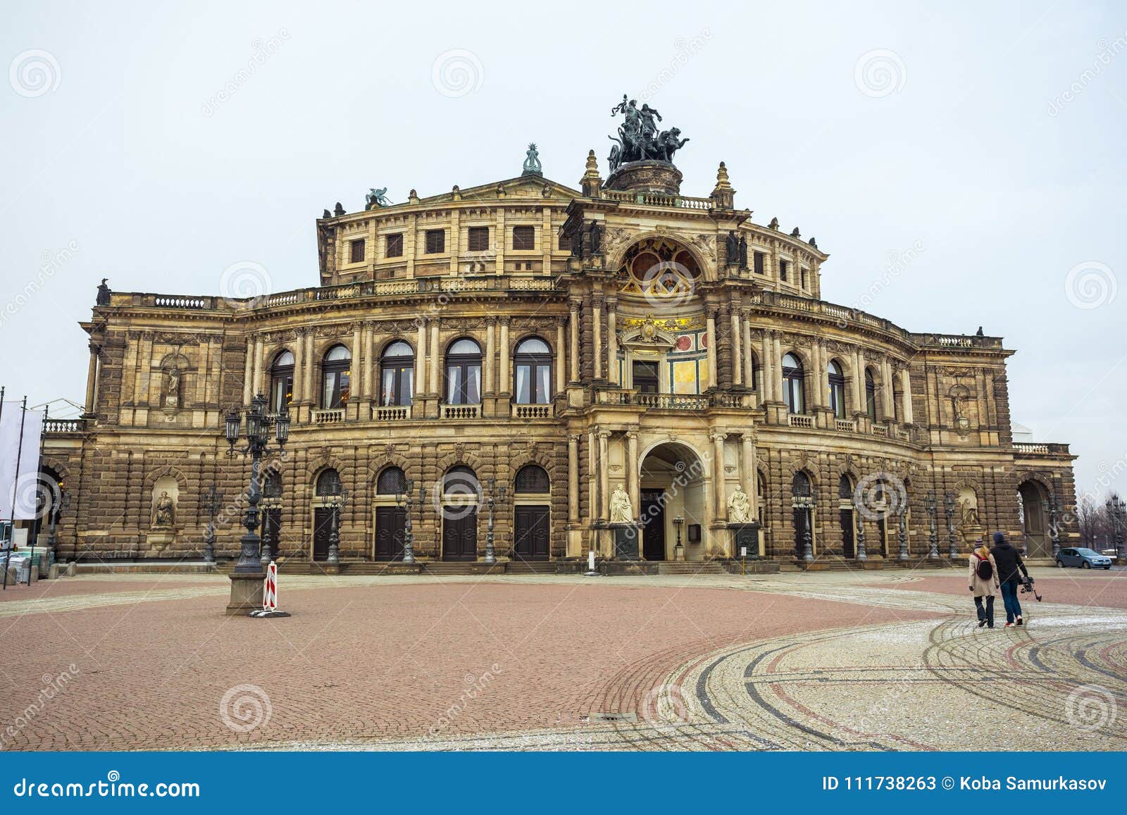 Opera House and Monument To King John of Saxony Stock Image Image of