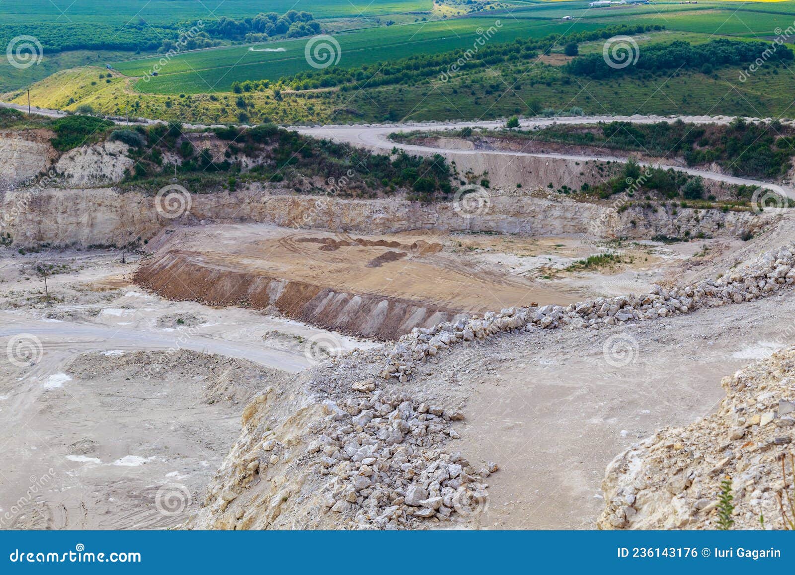 The Operating Huge Quarry for the Extraction of Stone. Natural