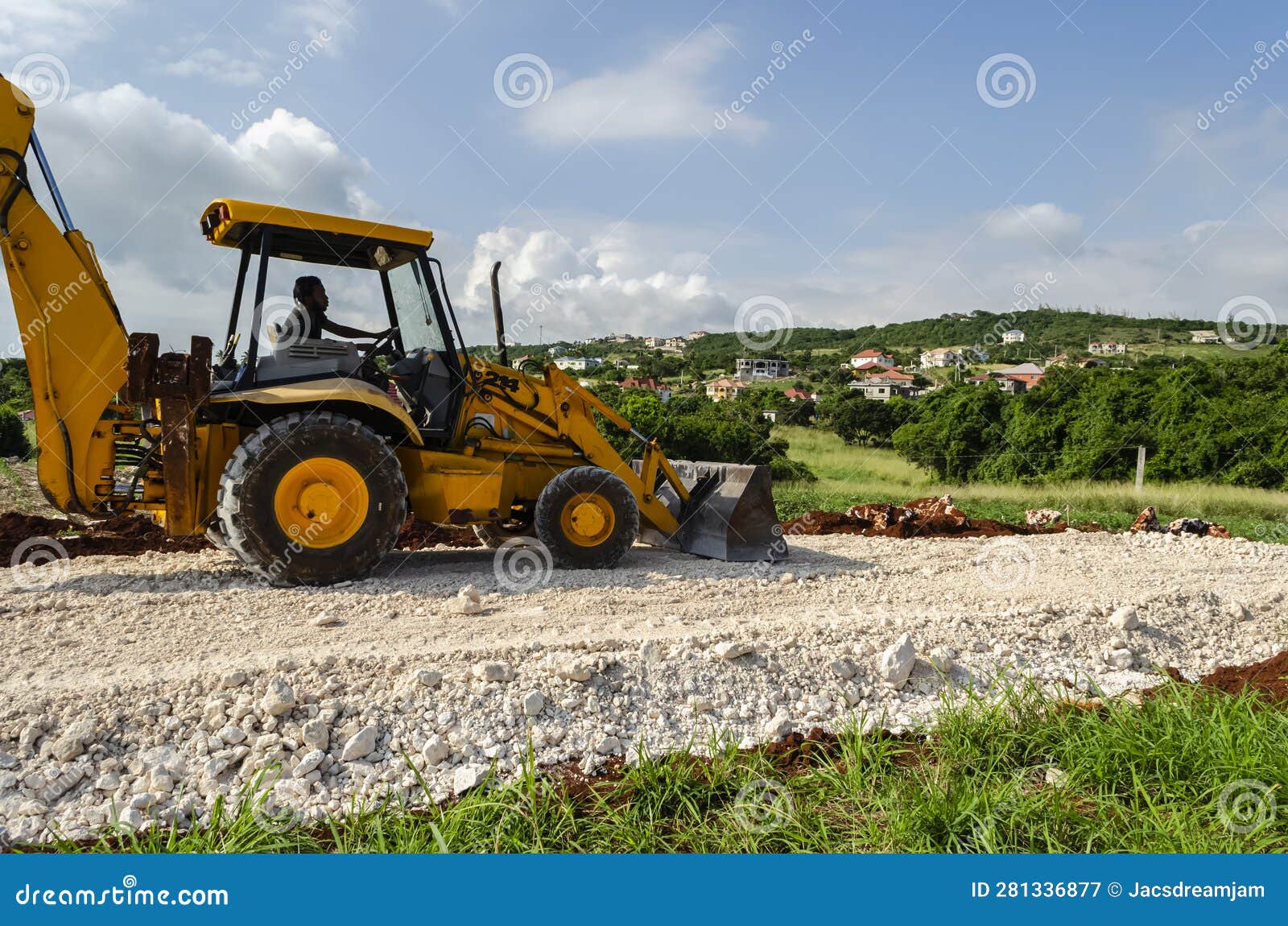 Operating a Frontend Loader on a Marl Road Stock Image Image of