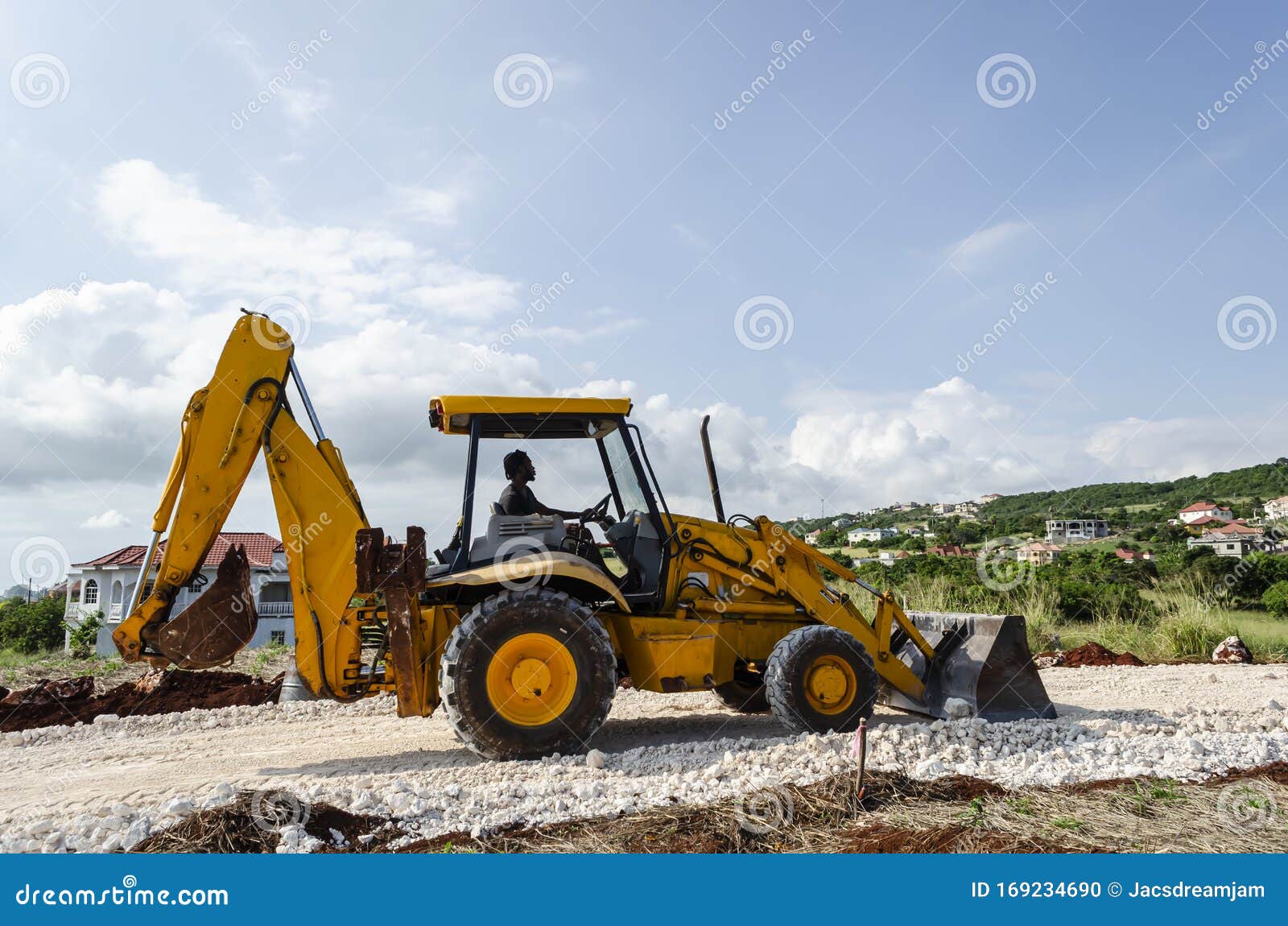 Working on Road in Jamaica stock photo. Image of arms 169234690