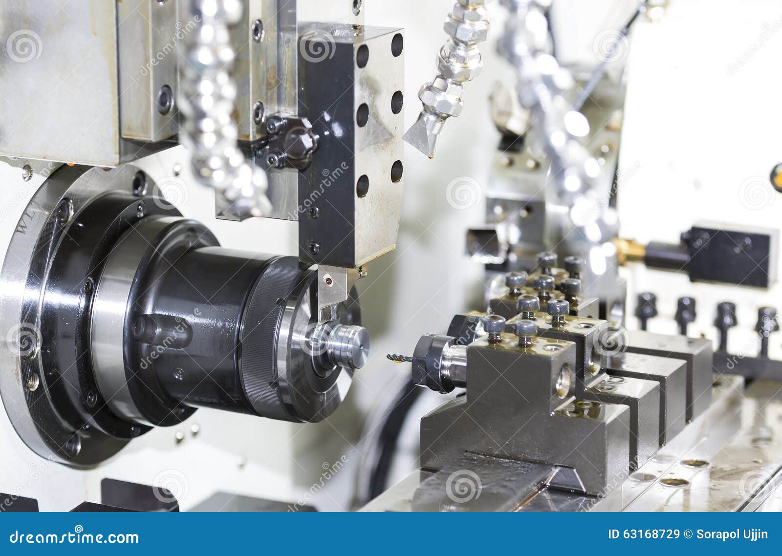 Operator Machining Automotive Part Stock Image Image of detail, chuck