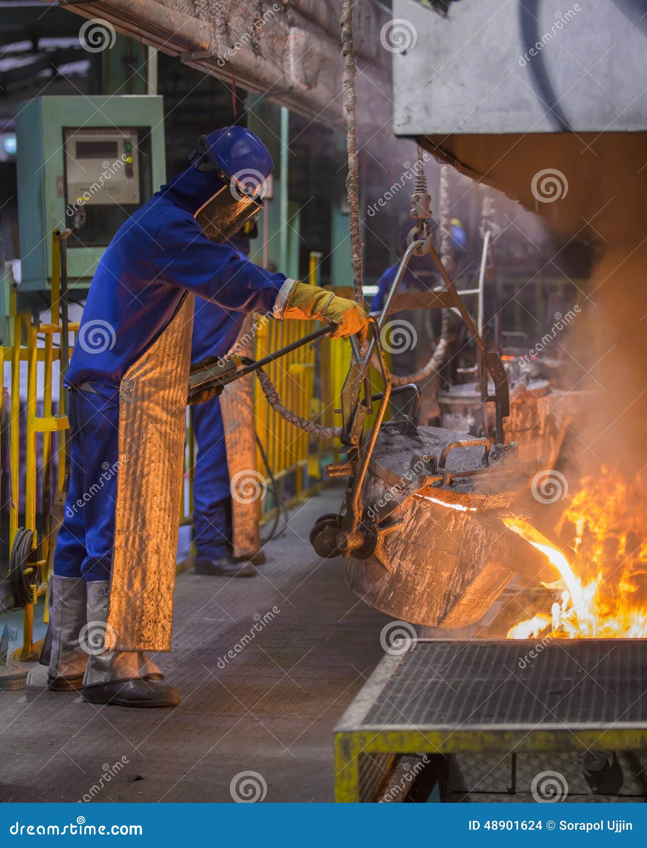 Operator Pouring Automotive Part Stock Photo Image of ladle, worker