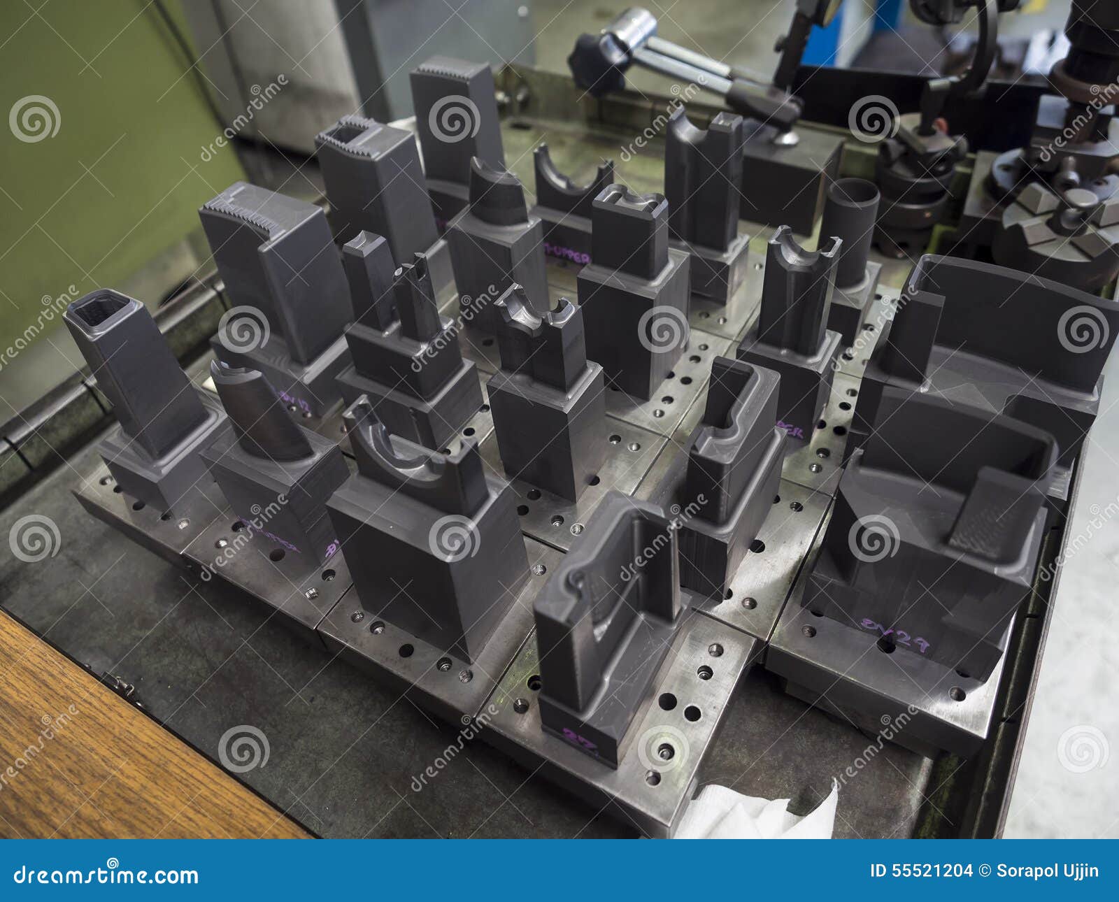 operator prepare edm electrod of precision mold and die