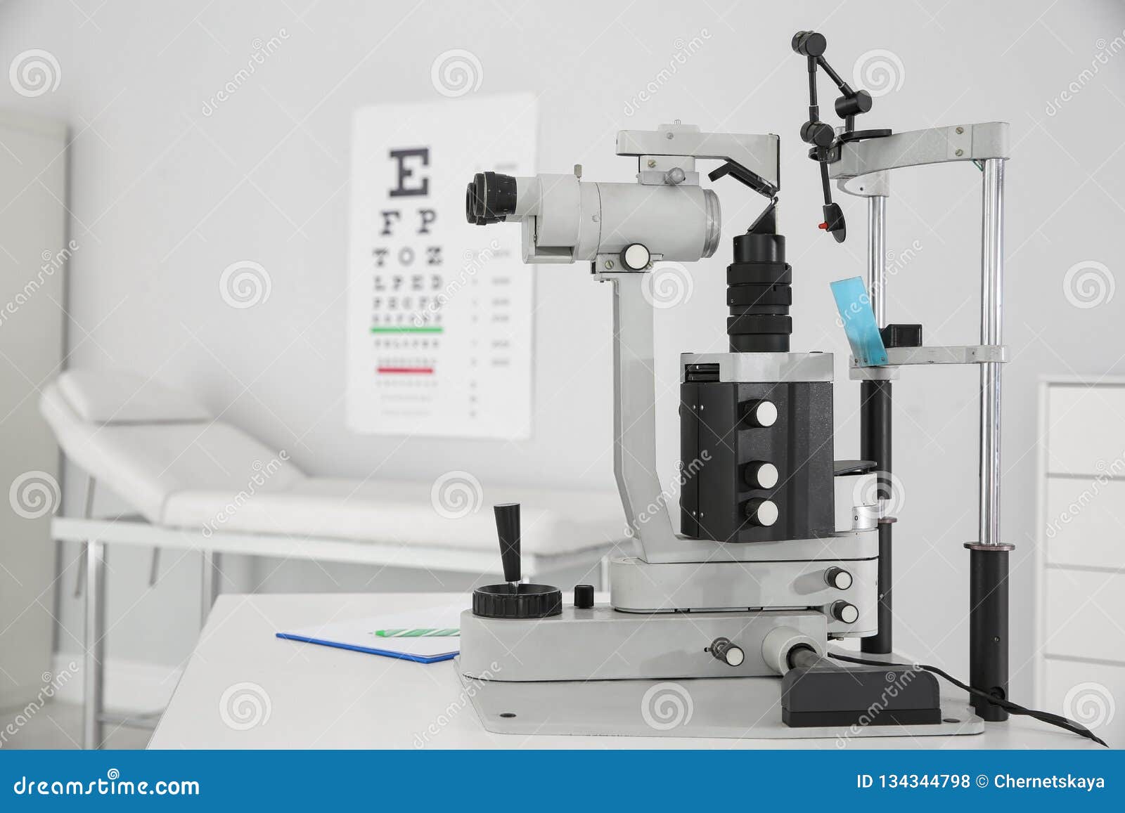 ophthalmic slit lamp at doctor office