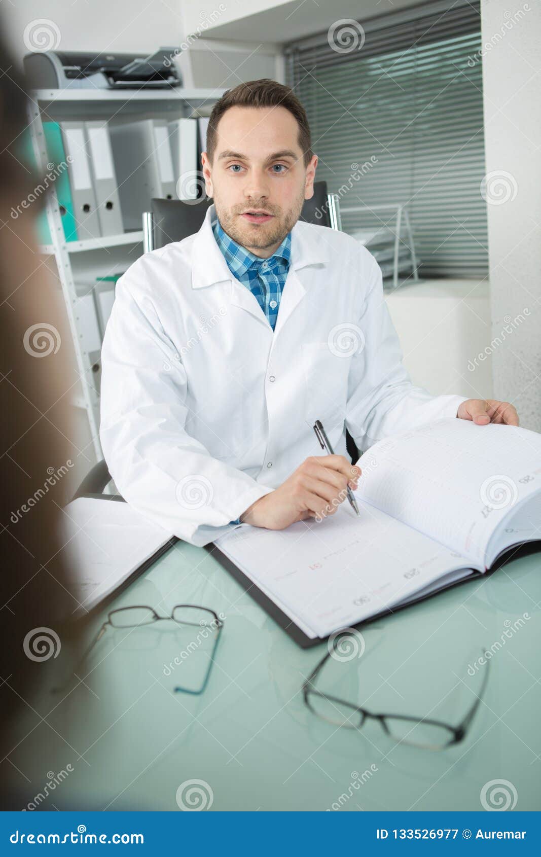 Ophthalmologist Talking with Patient Stock Image Image of cornea