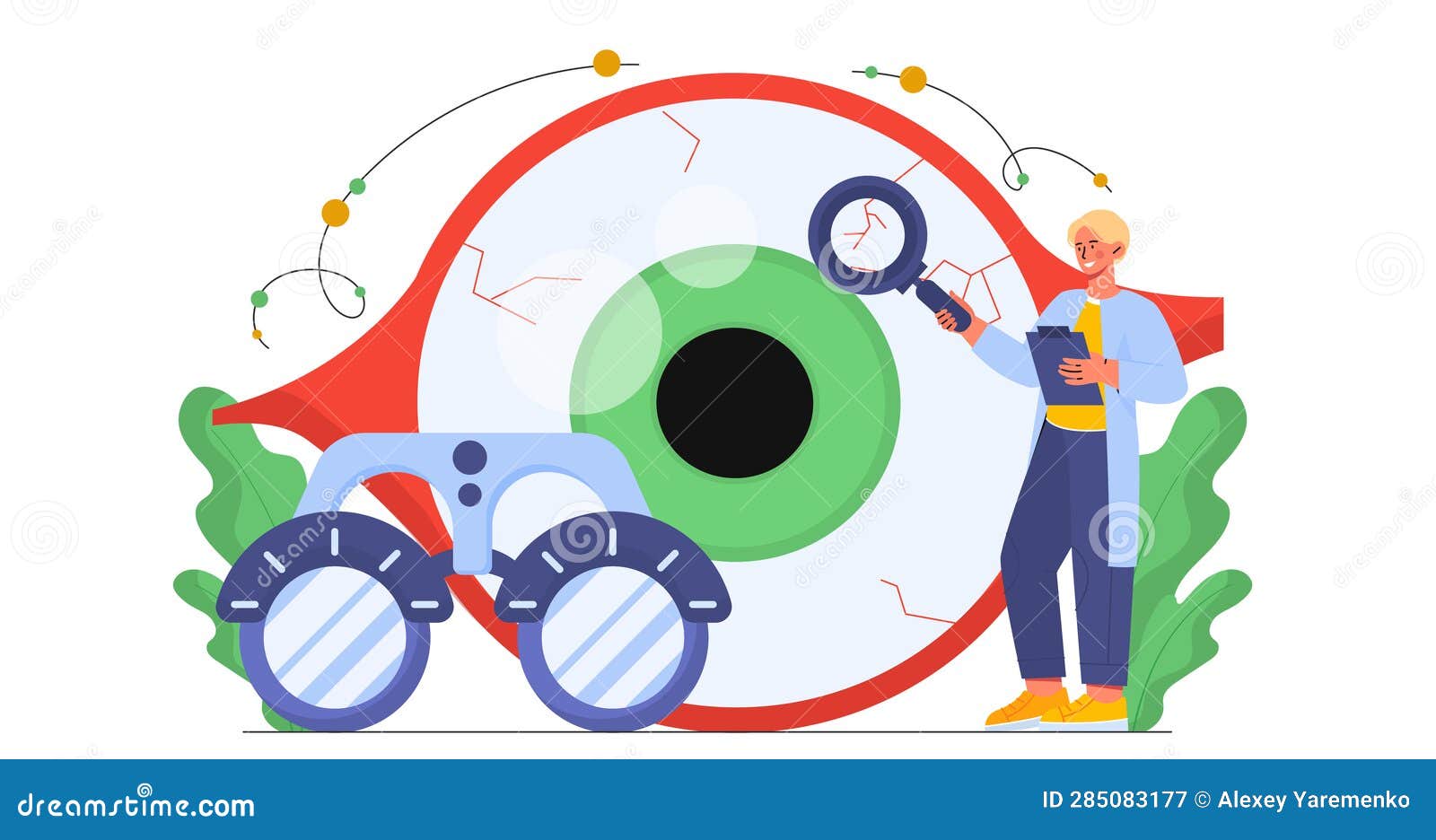 Ophthalmologists with Eye Vector Concept Stock Vector Illustration of