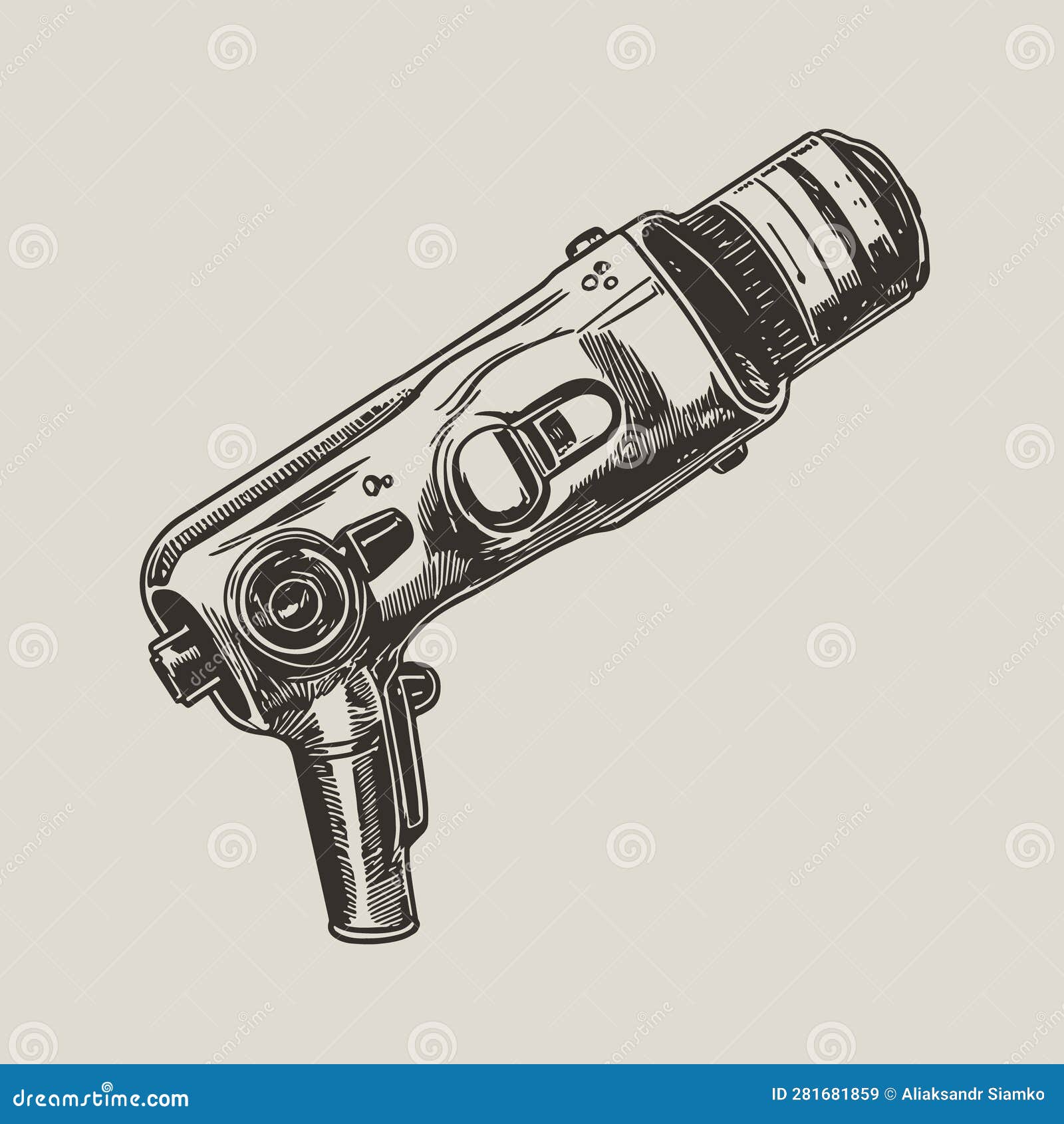 Ophthalmoscope Vector Drawing. Isolated Hand Drawn, Engraved Style