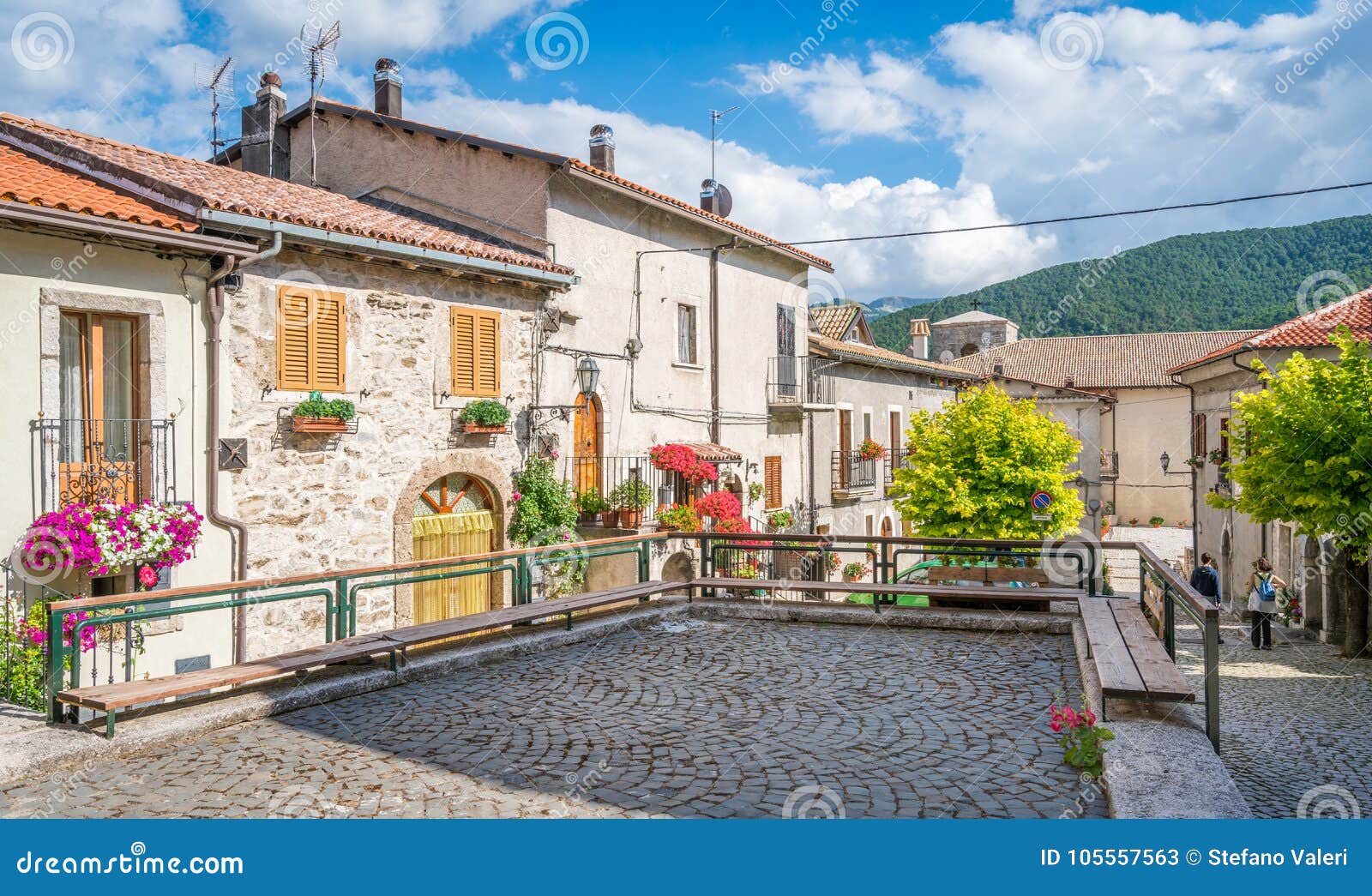 opi in a summer afternoon, rural village in abruzzo national park, province of l`aquila, italy.