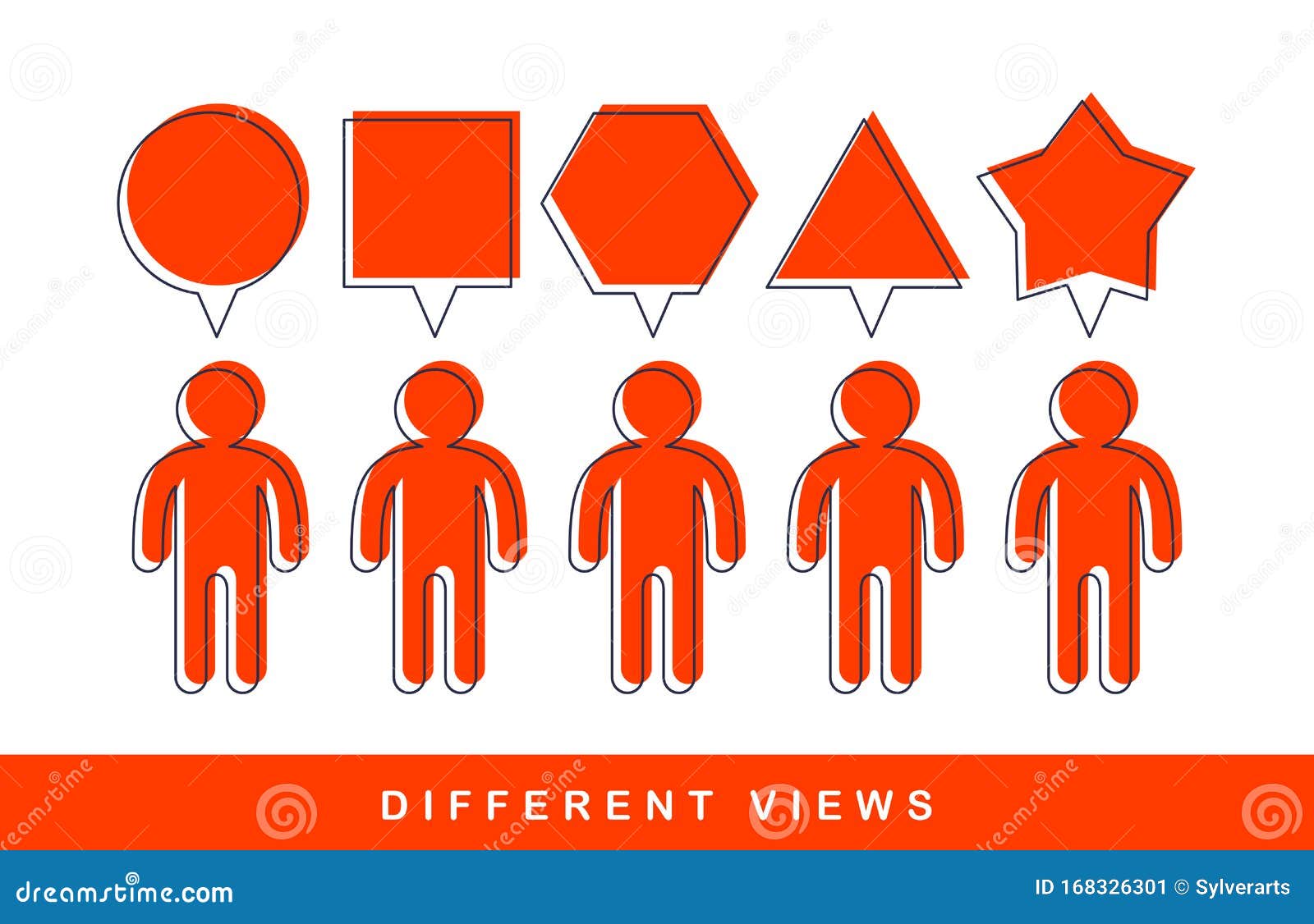 opinion diversity  concept, different perspectives metaphor.