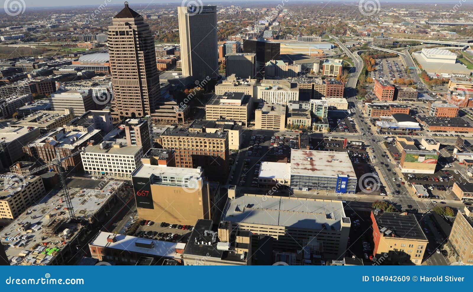 Opinión De Timelapse De La Antena De Columbus, Ohio 4K Almacen De Video