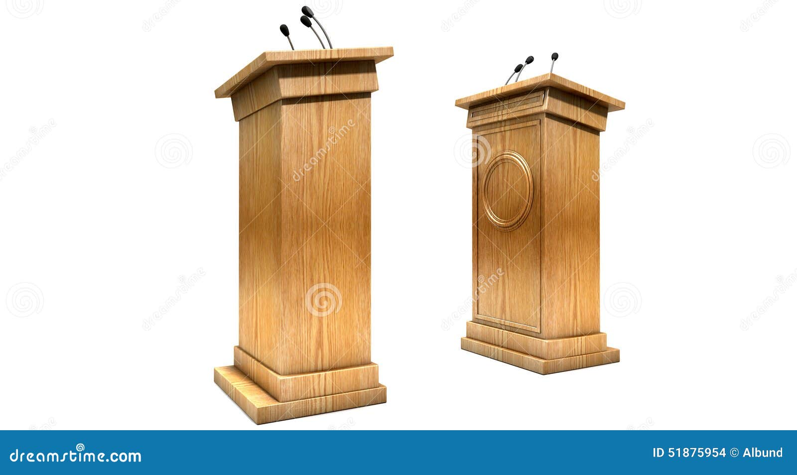 opposing debate podiums