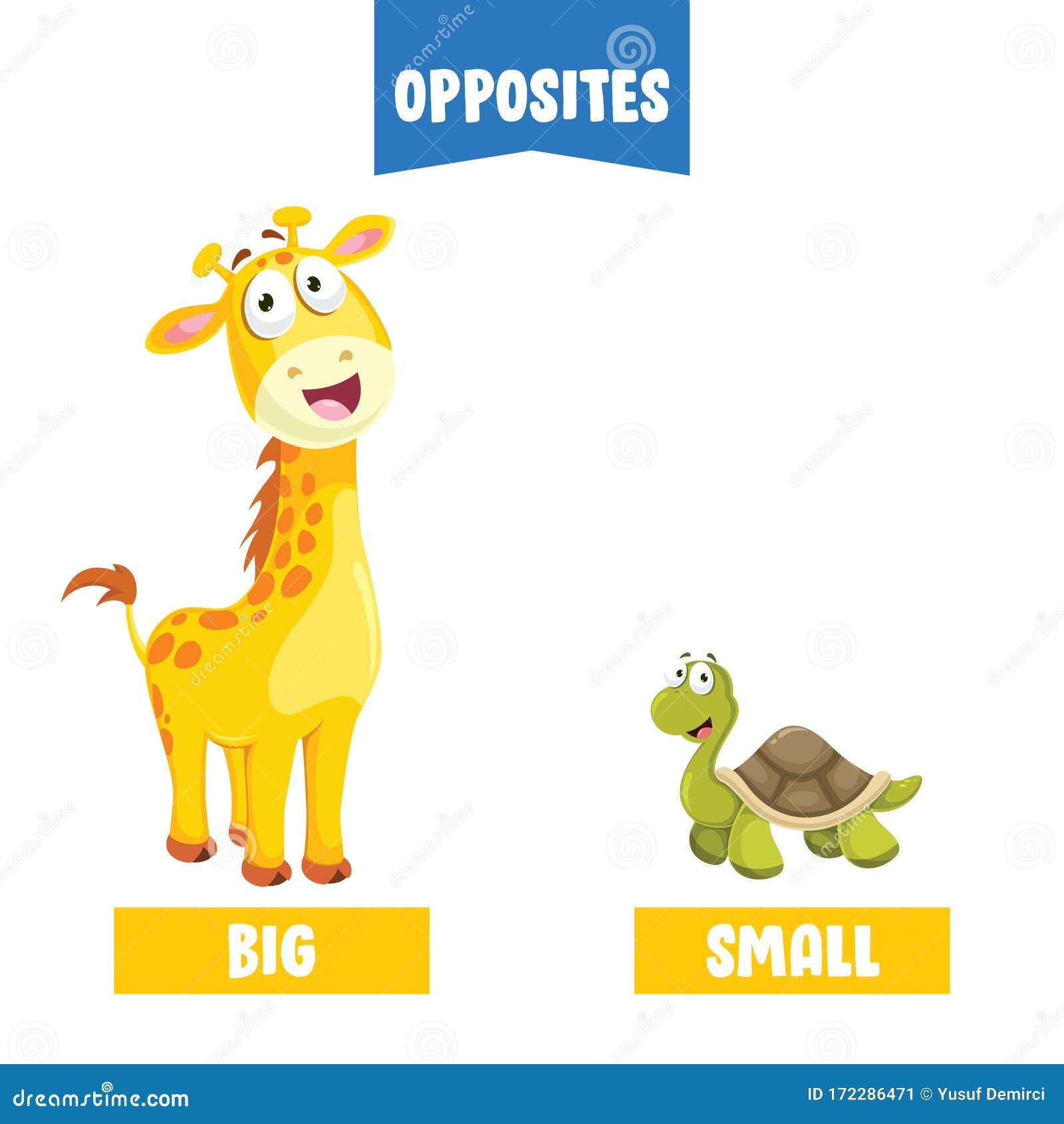 Opposite English Words Big Small Vector Stock Vector (Royalty Free