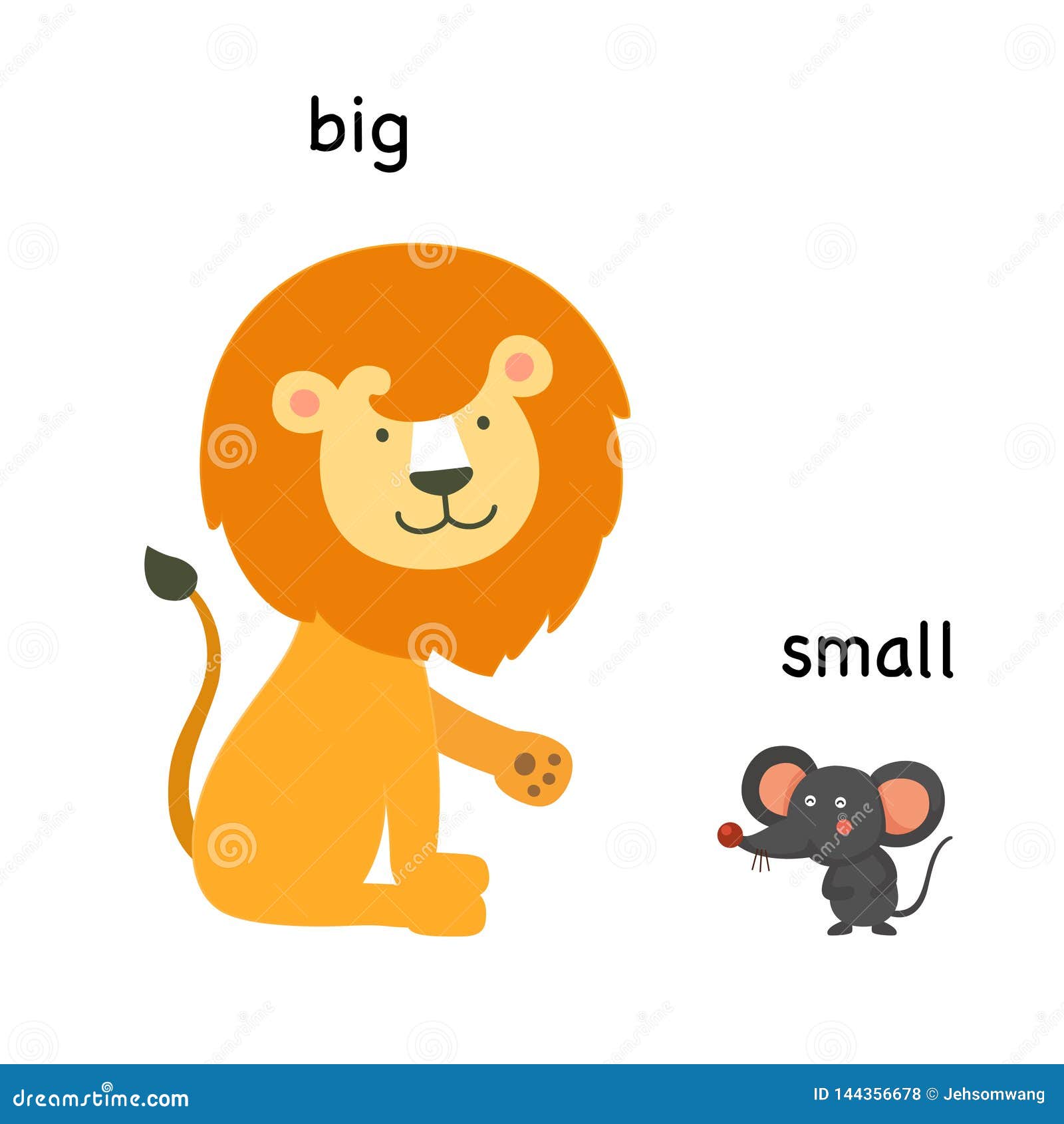 Opposite English Words Big Small Vector Stock Vector (Royalty Free