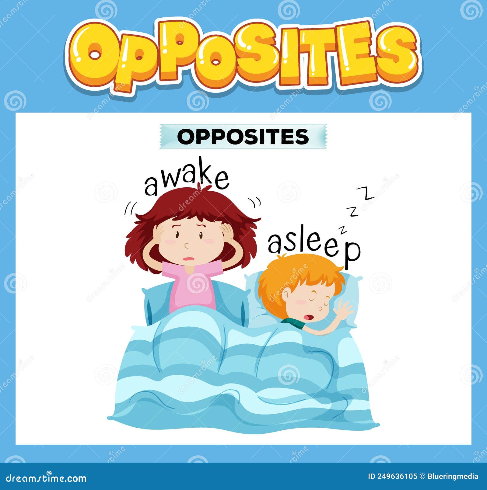 Opposite English Words for Kids Stock Vector - Illustration of drawing ...