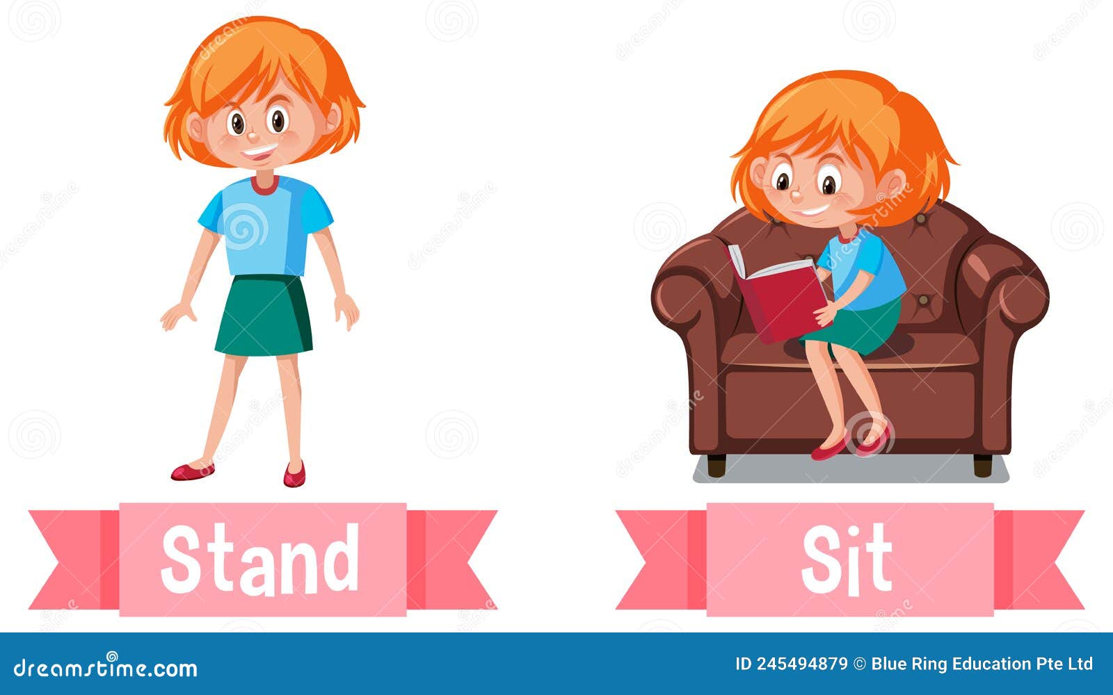 Opposite Words Sit Stand Stock Illustrations – 14 Opposite Words Sit Stand  Stock Illustrations, Vectors & Clipart - Dreamstime