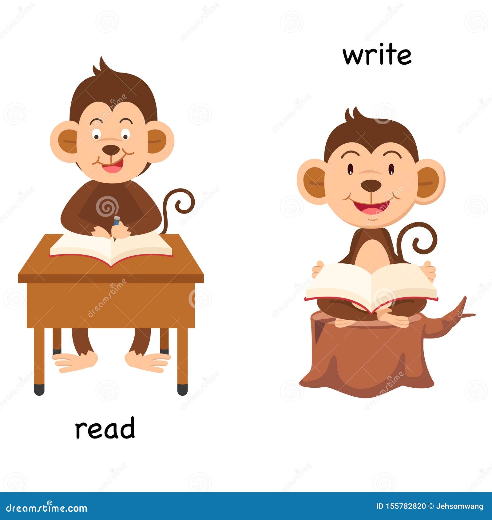 Opposite read and write stock vector. Illustration of graphic