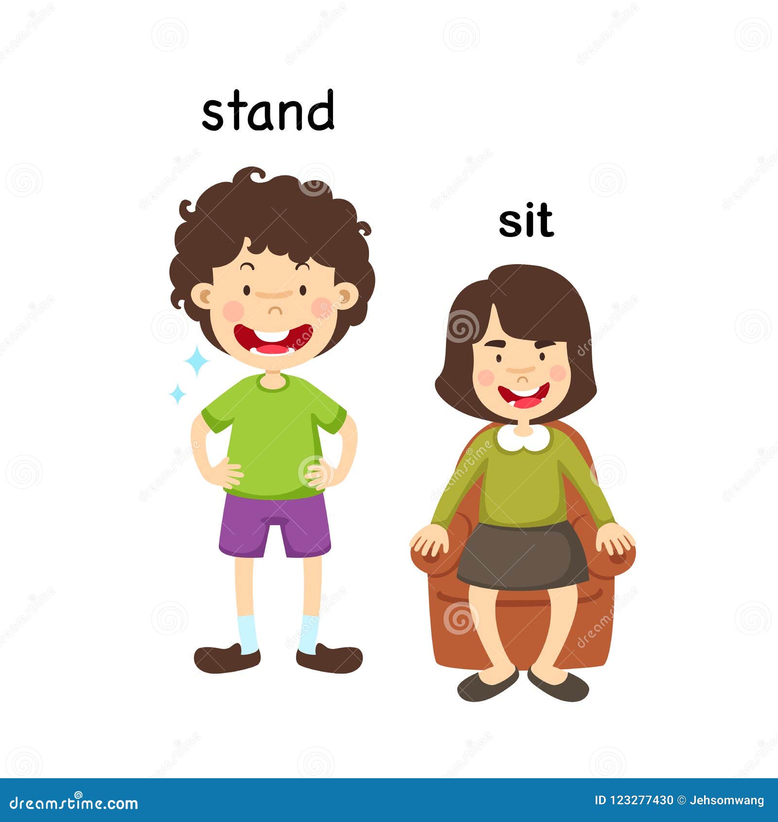 opposite stand and sit