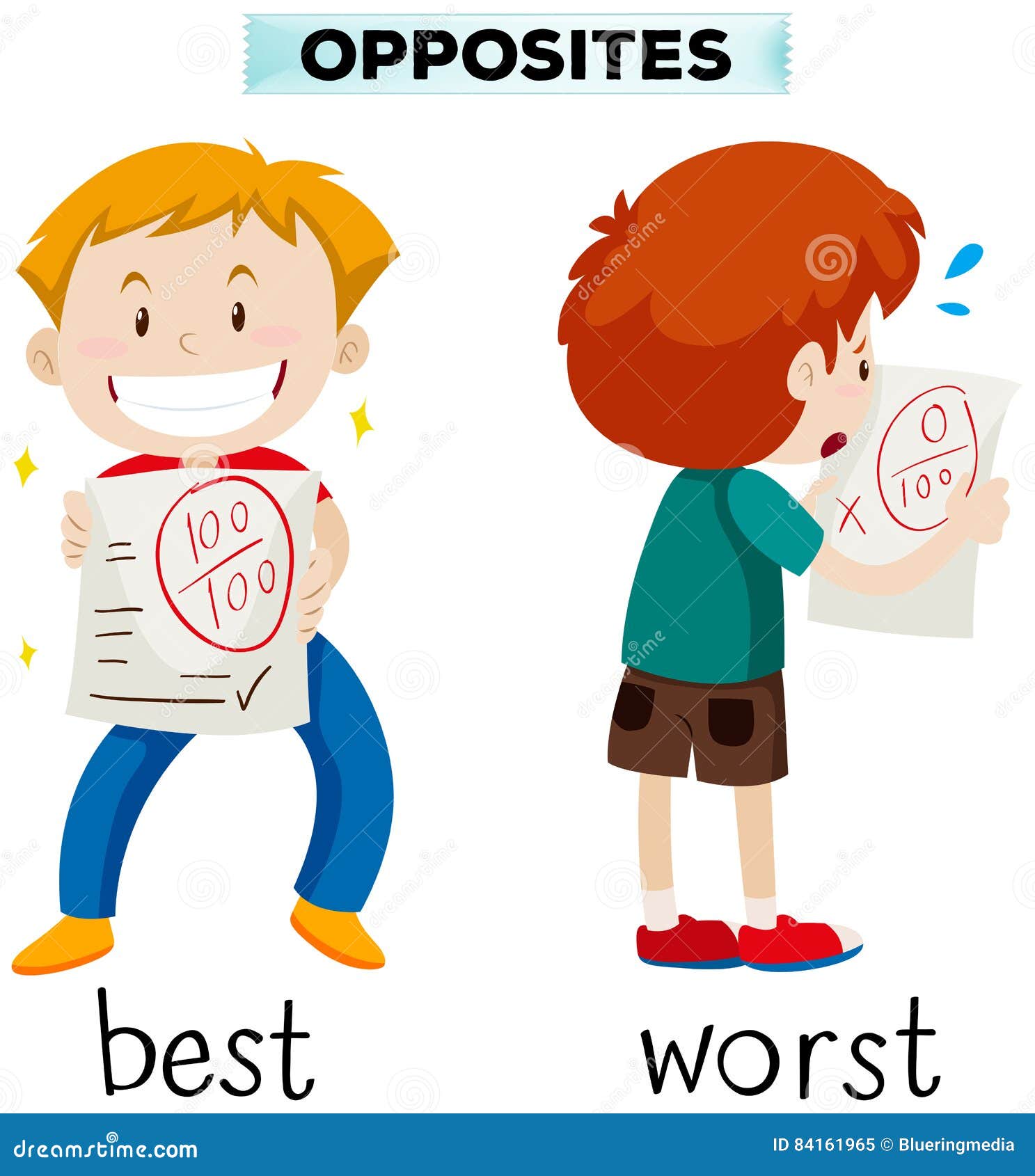 Opposite Words for Best and Worst Stock Vector Illustration of